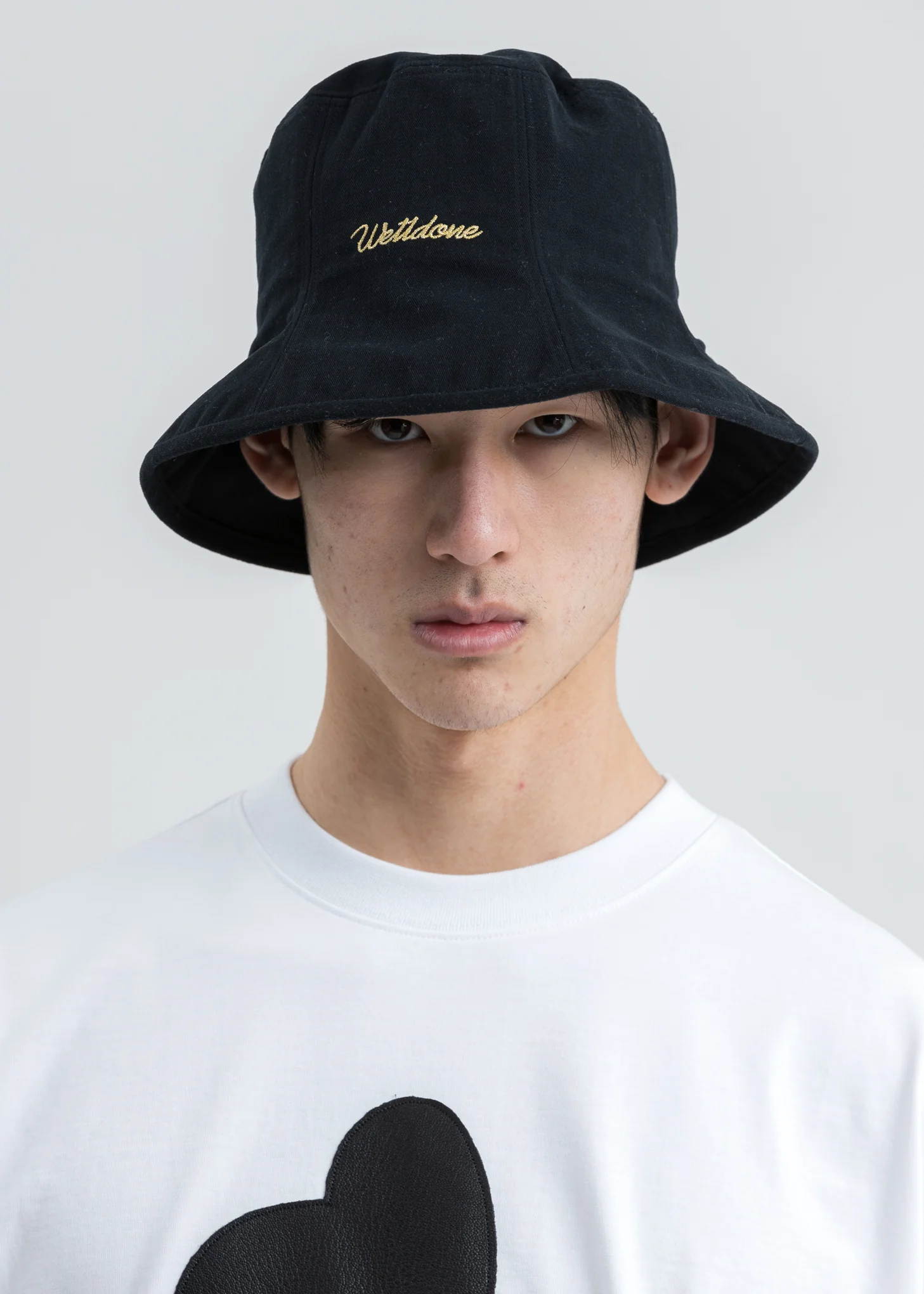 Black Seven Panel Bucket Hat