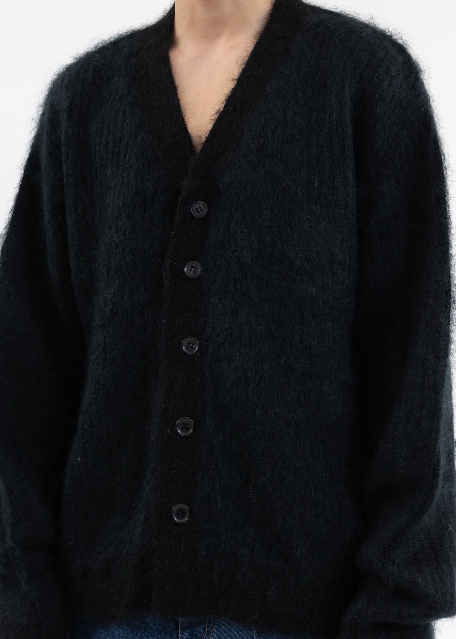Black SHAGGY KNIT CARDIGAN - Image 2