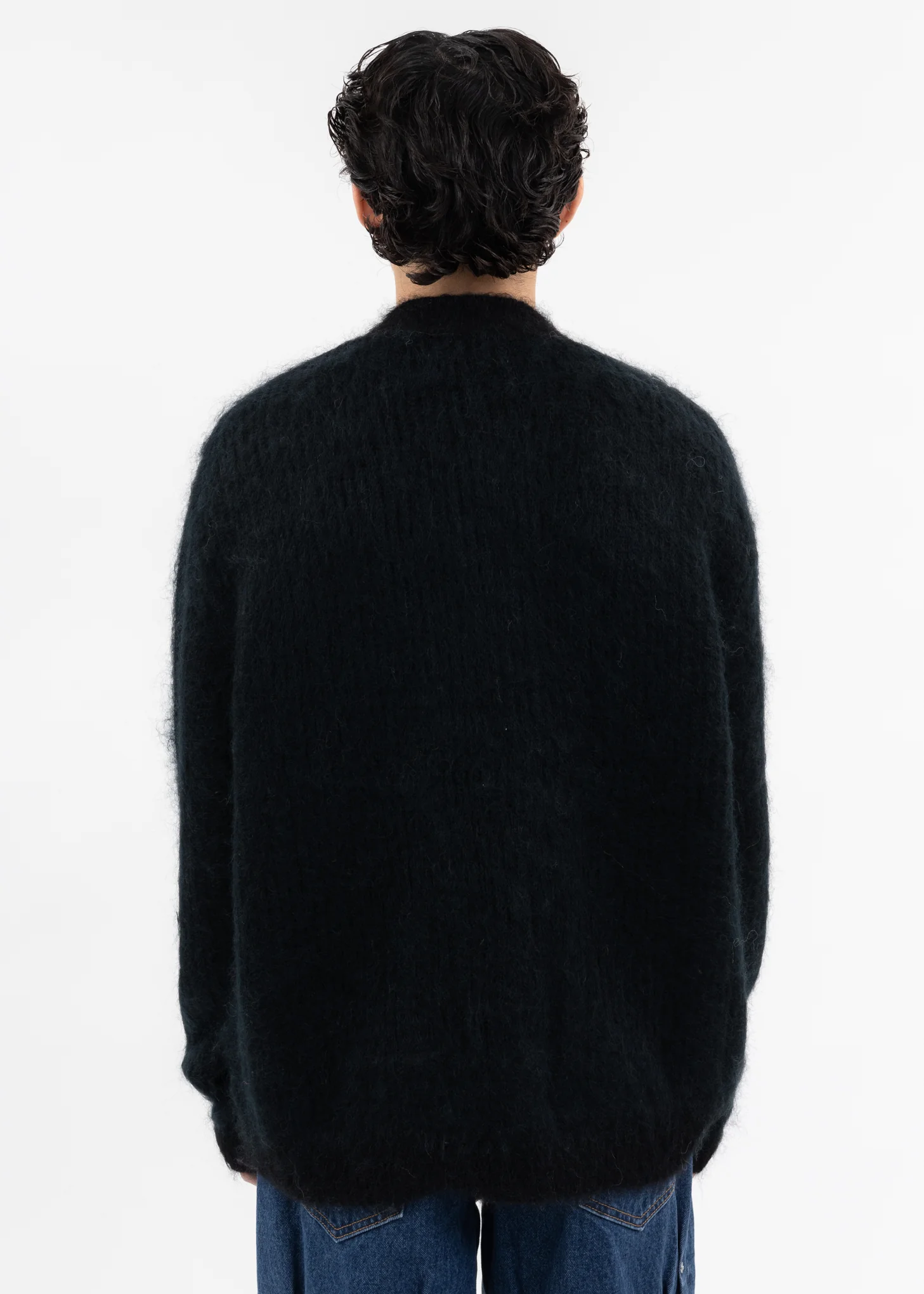 Black SHAGGY KNIT CARDIGAN - Image 4