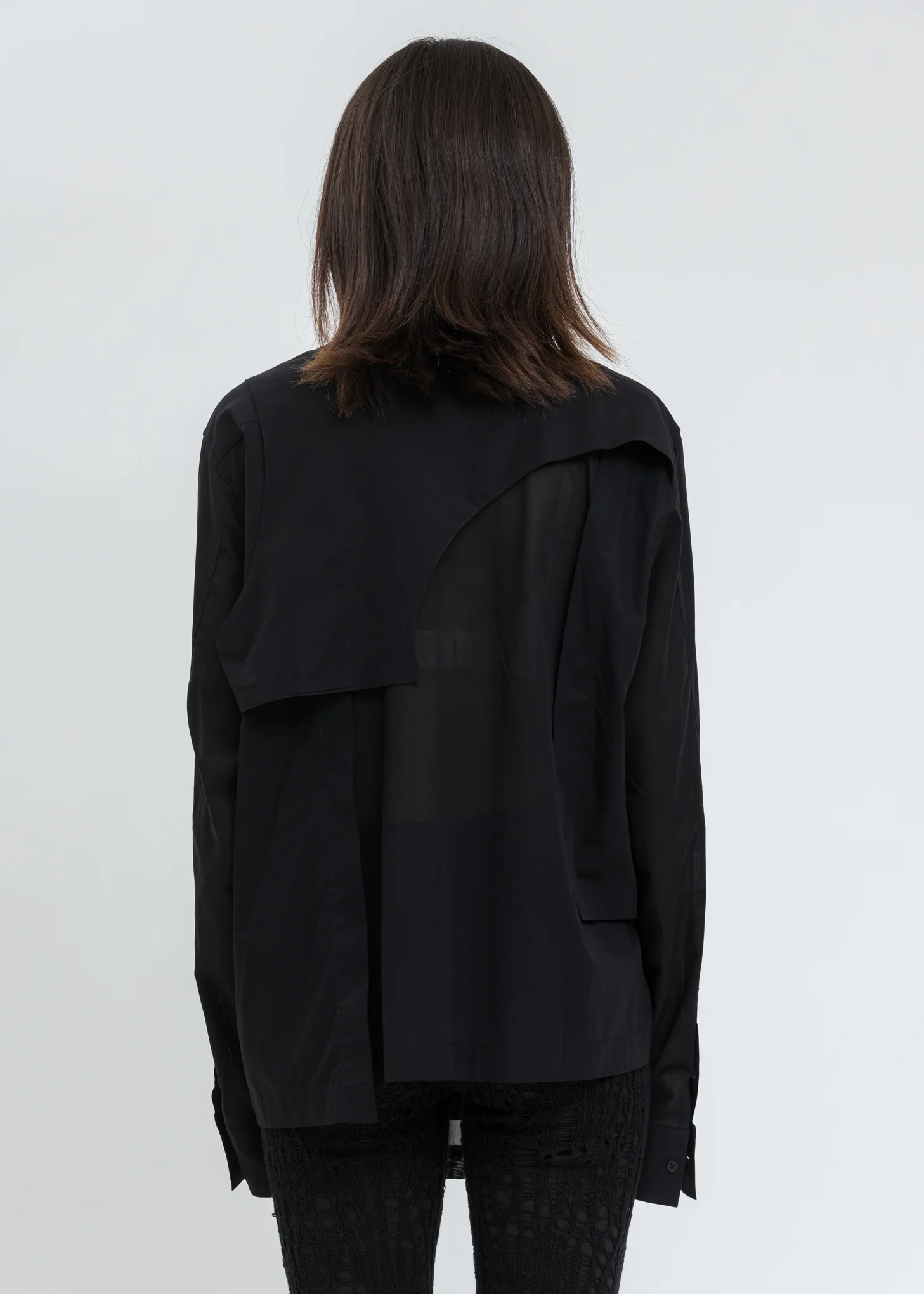 Black Sheer Layered Shirt - Image 3