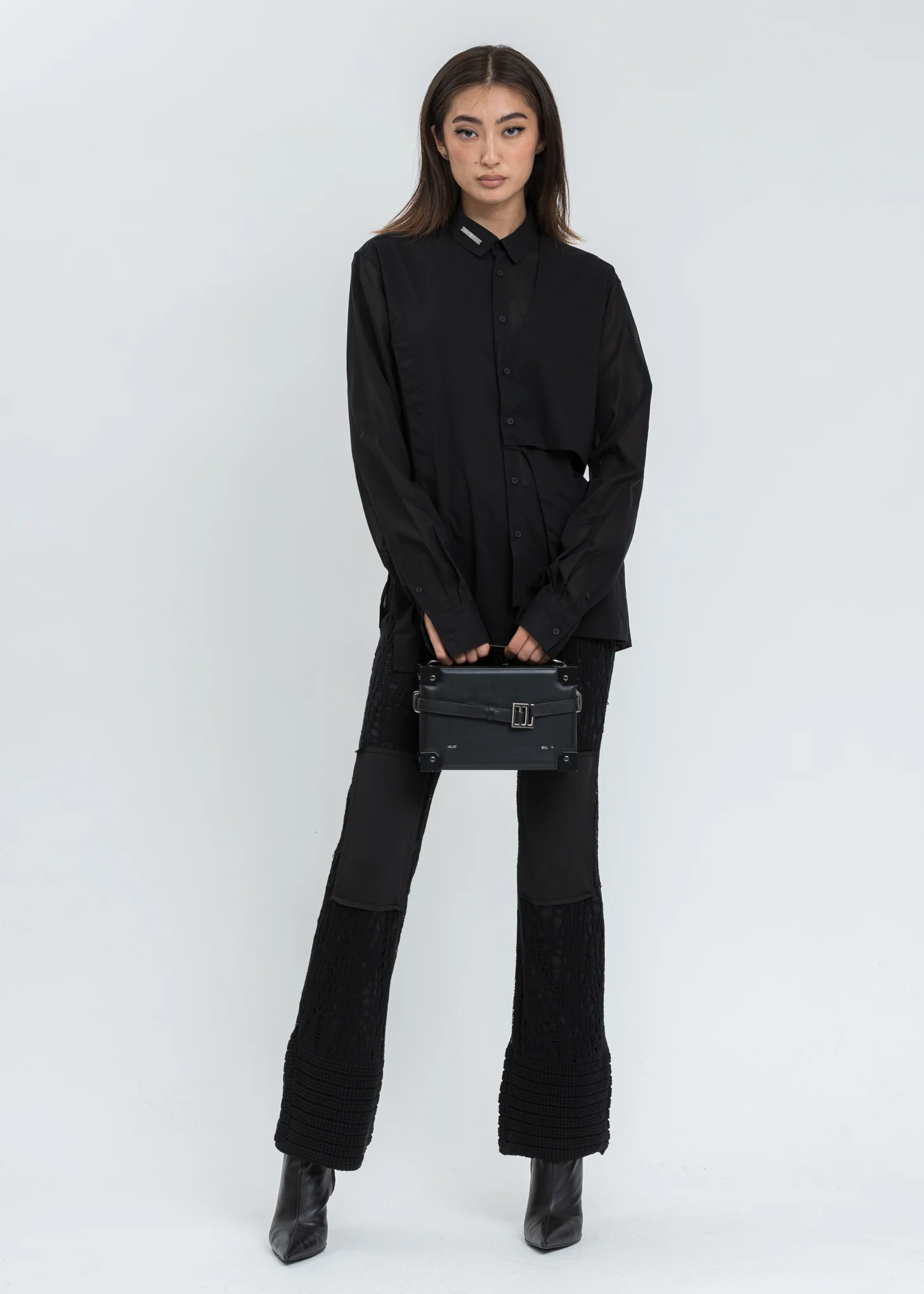 Black Sheer Layered Shirt - Image 6