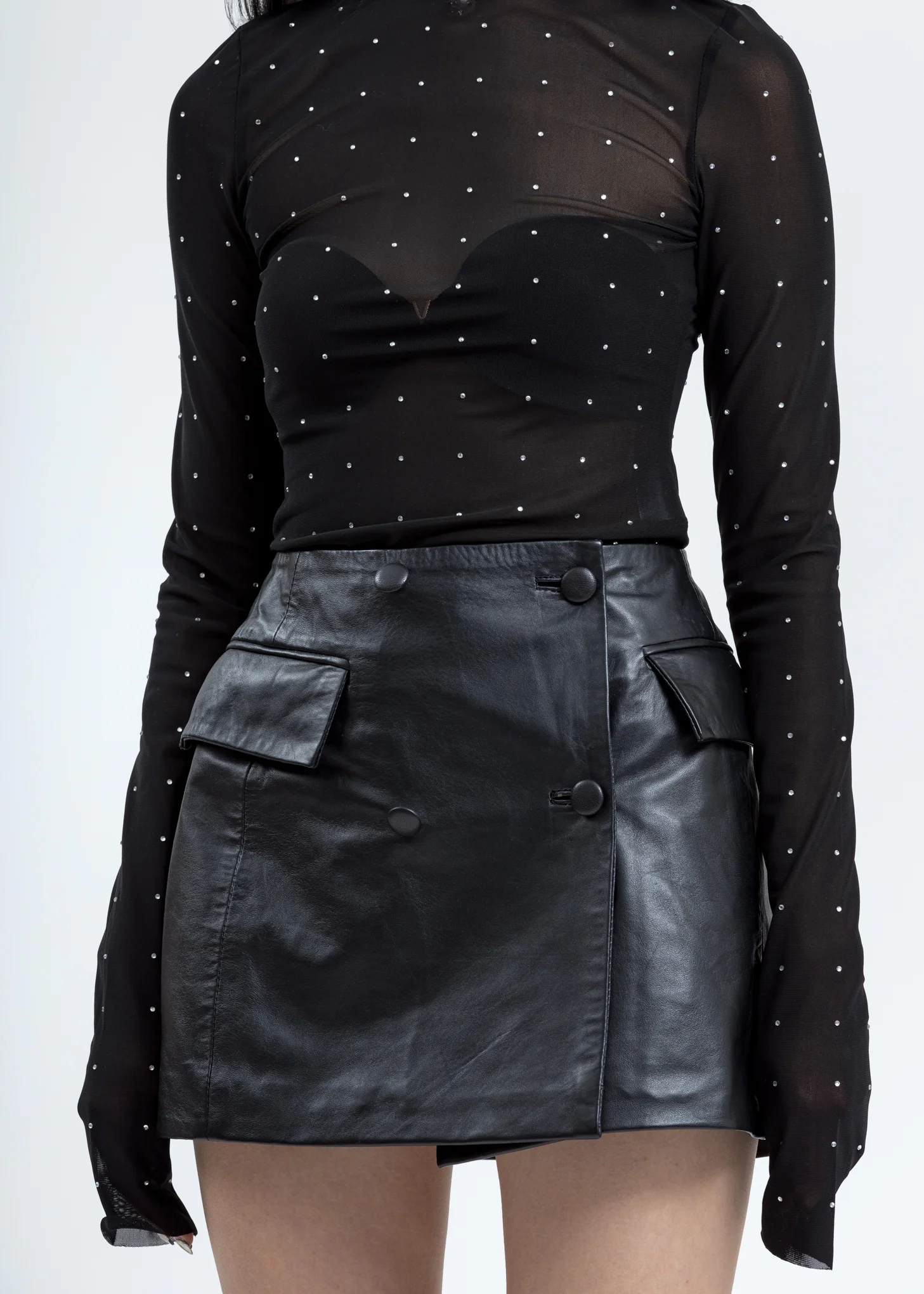 Black Sheer Turtleneck Bodysuit - Image 3