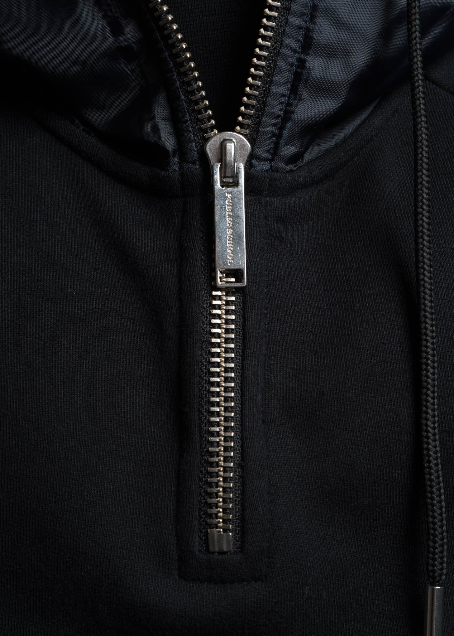 Black Shepp High Collar Hoodie w/ Nylon - Image 4