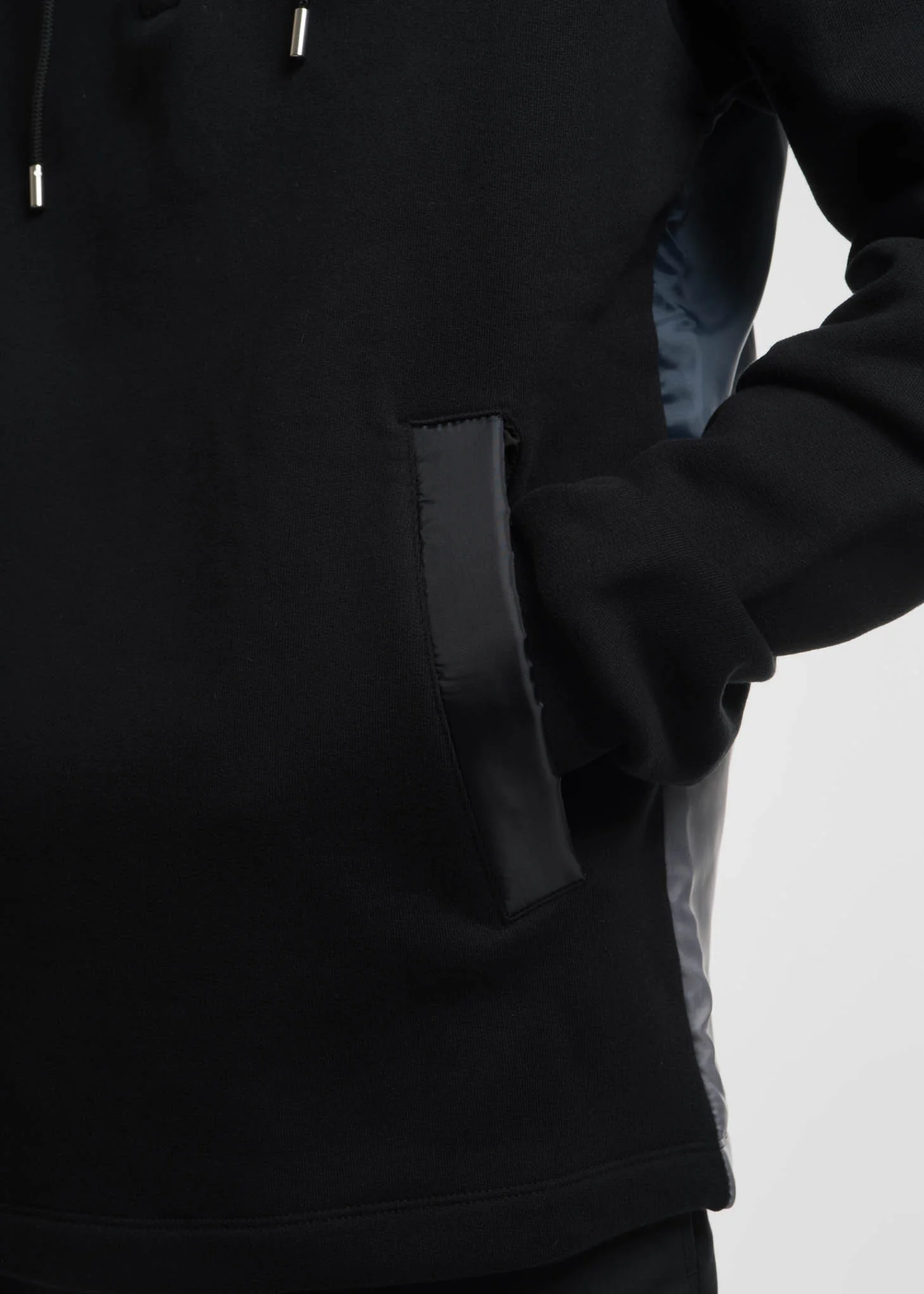 Black Shepp High Collar Hoodie w/ Nylon - Image 6