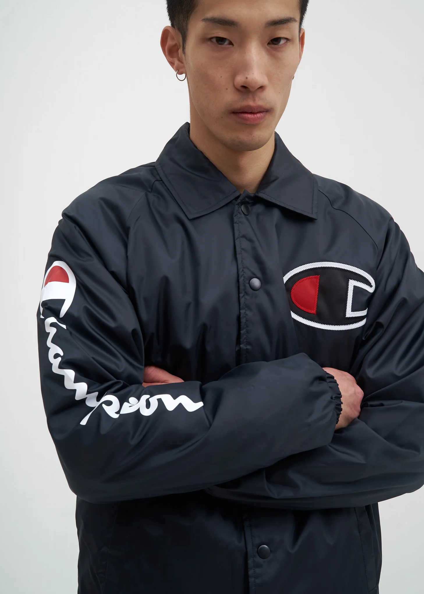 Black Sherpa Lined Coach Jacket