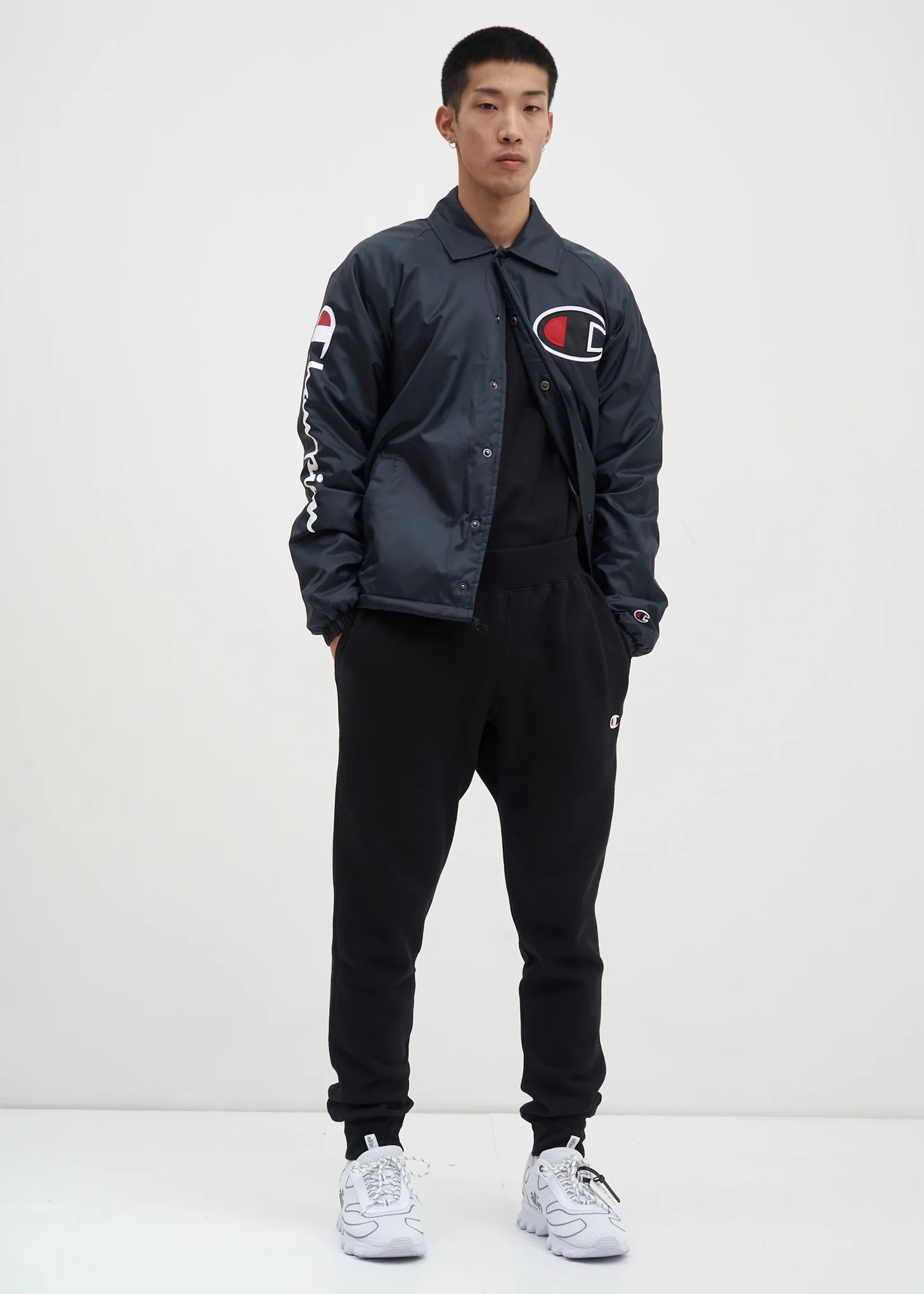 Black Sherpa Lined Coach Jacket - Image 2