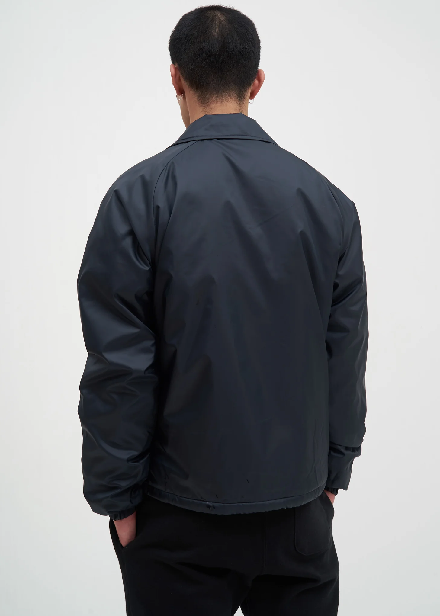Black Sherpa Lined Coach Jacket - Image 4