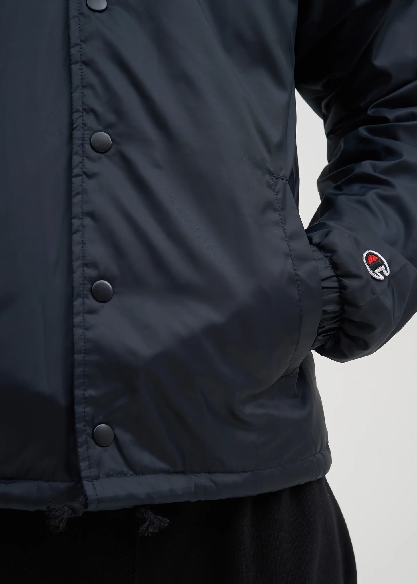 Black Sherpa Lined Coach Jacket - Image 5