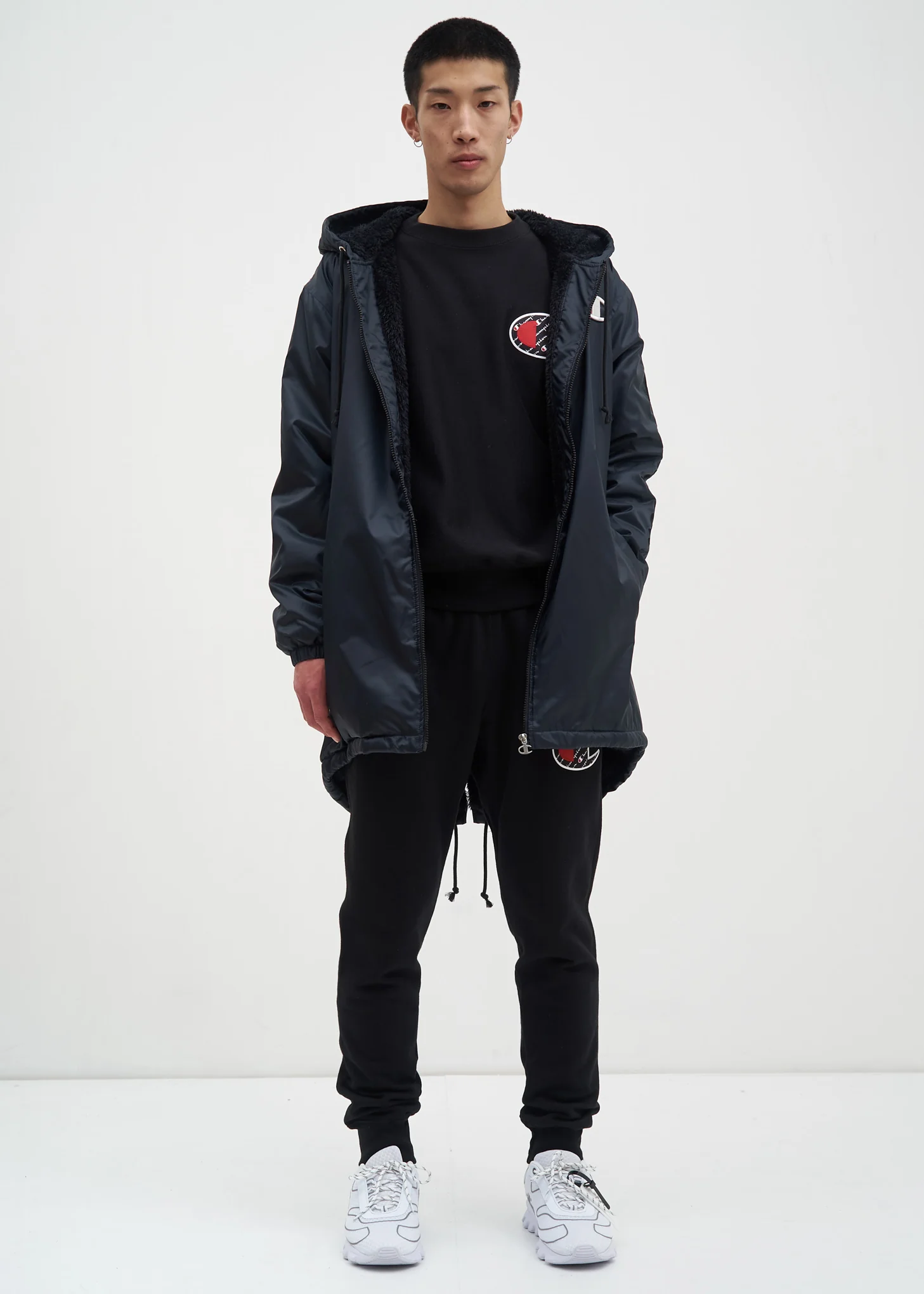 Black Sherpa Lined Zip Parka - Image 2