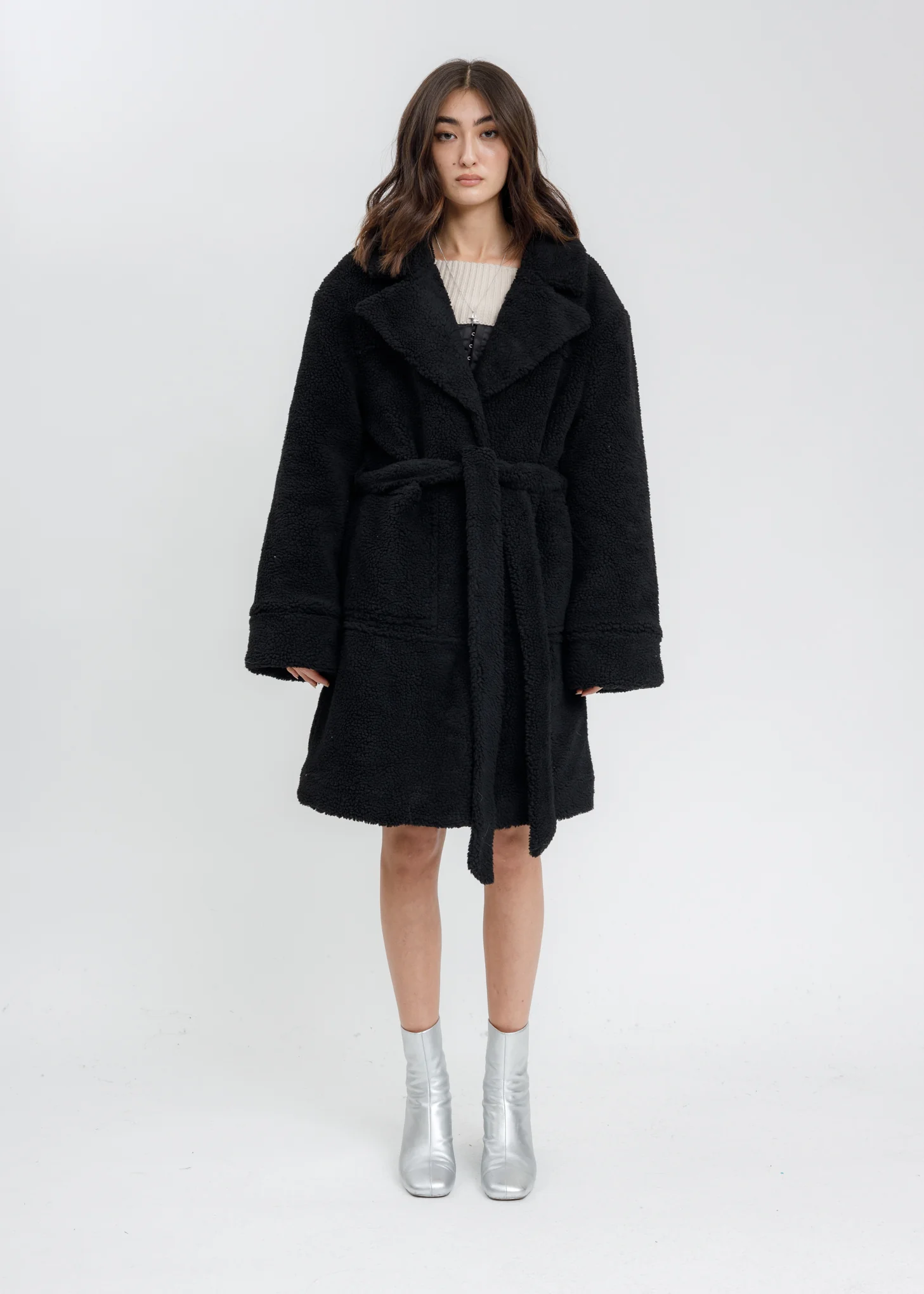 Black Sherpa Teddy Coat