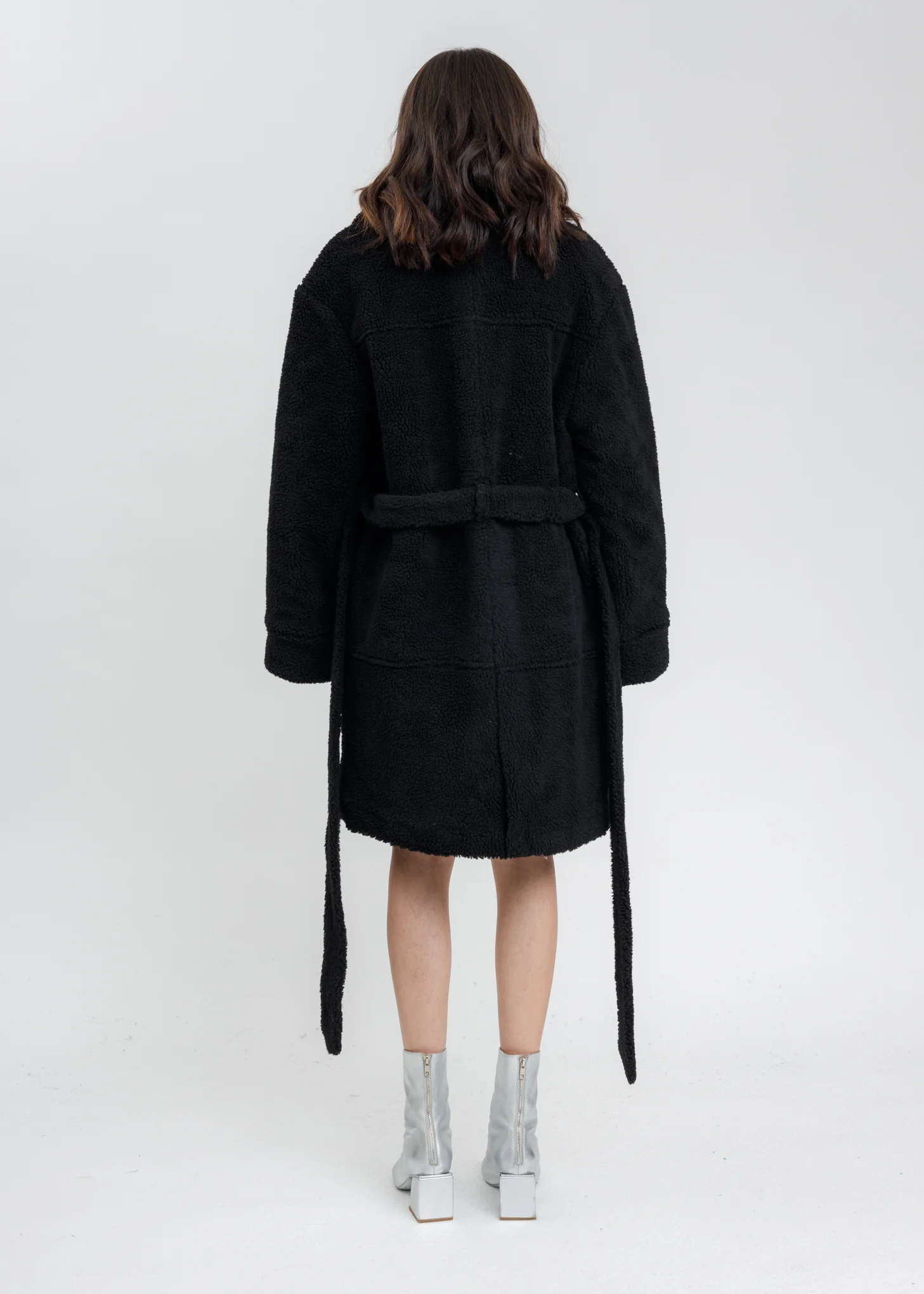Black Sherpa Teddy Coat - Image 3