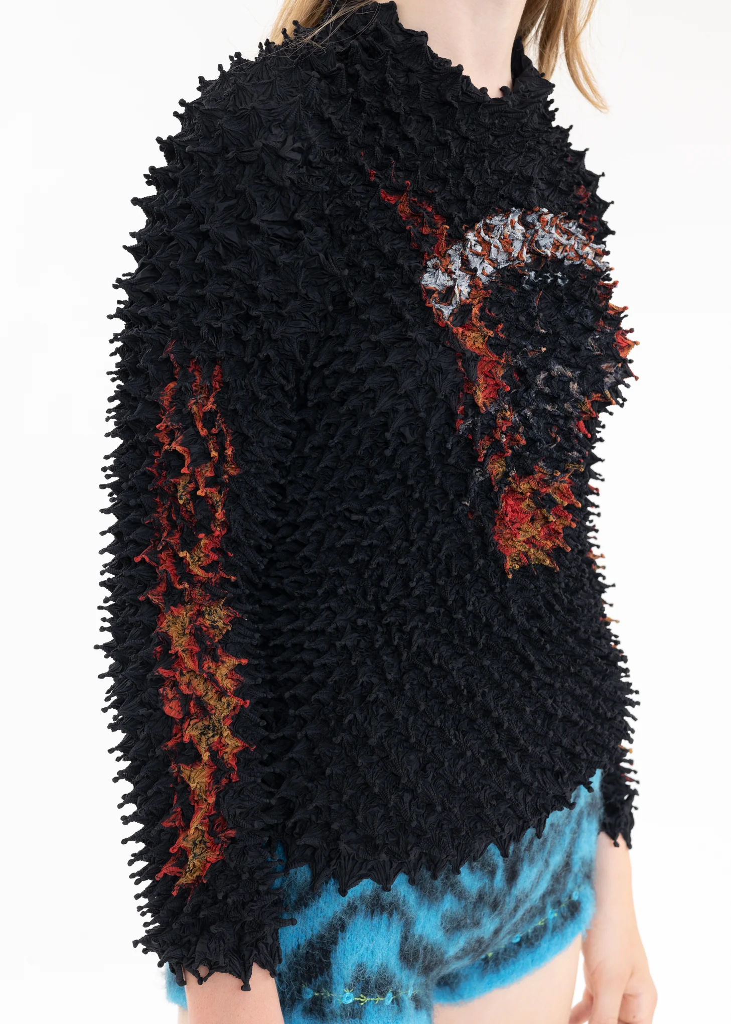 Black “SHIBORI” FIRE PRINT LONG SLEEVE T-SHIRT - Image 2