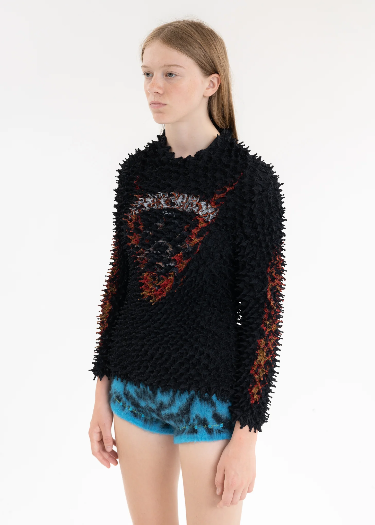 Black “SHIBORI” FIRE PRINT LONG SLEEVE T-SHIRT - Image 3