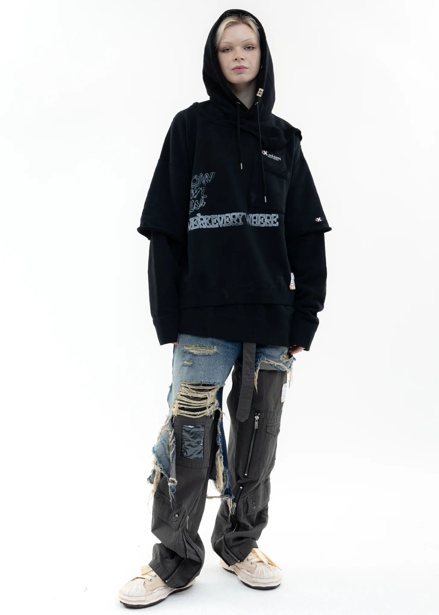 Black Shift Side Combined Hoodie - Image 6
