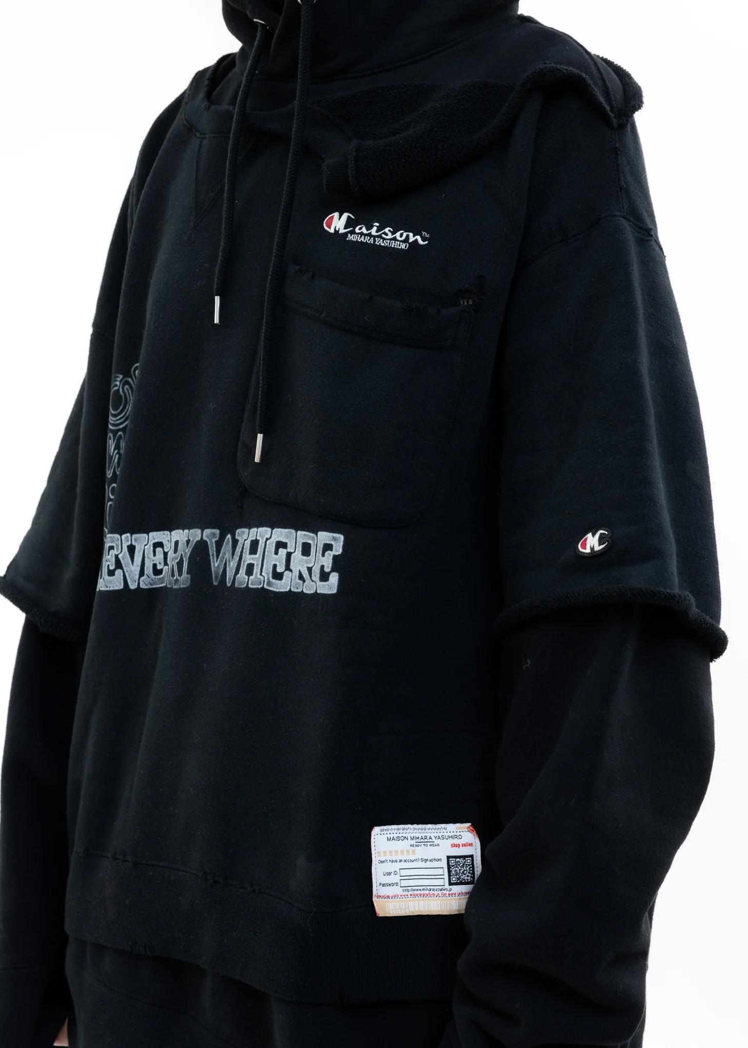 Black Shift Side Combined Hoodie - Image 8