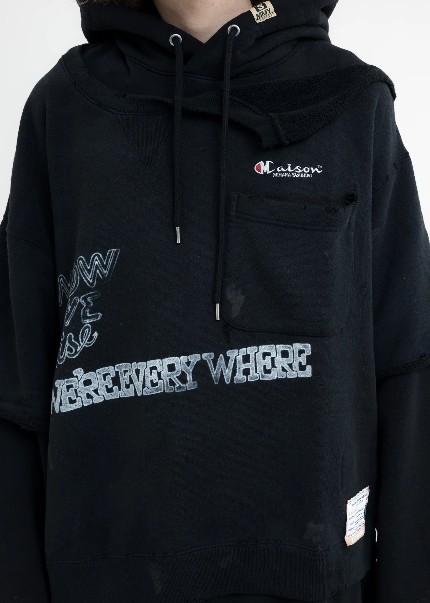 Black Shift Side Combined Hoodie - Image 2