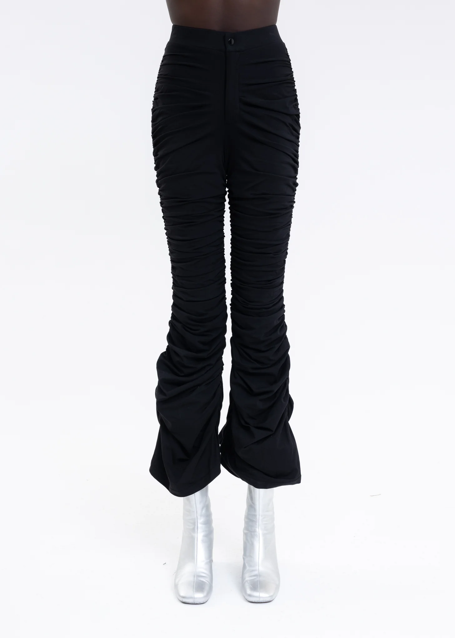 BLACK SHIRRED PANTS