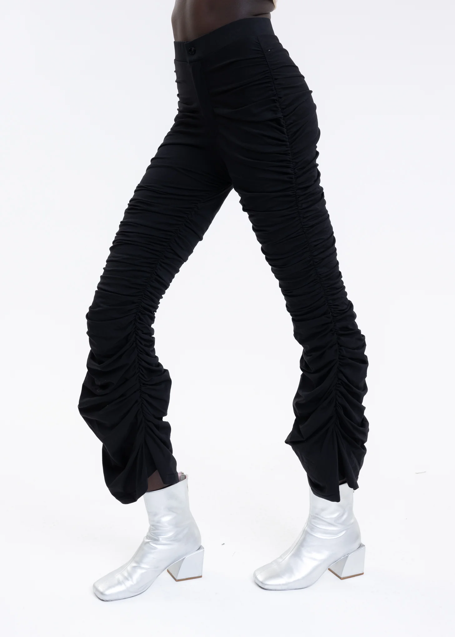 BLACK SHIRRED PANTS - Image 3