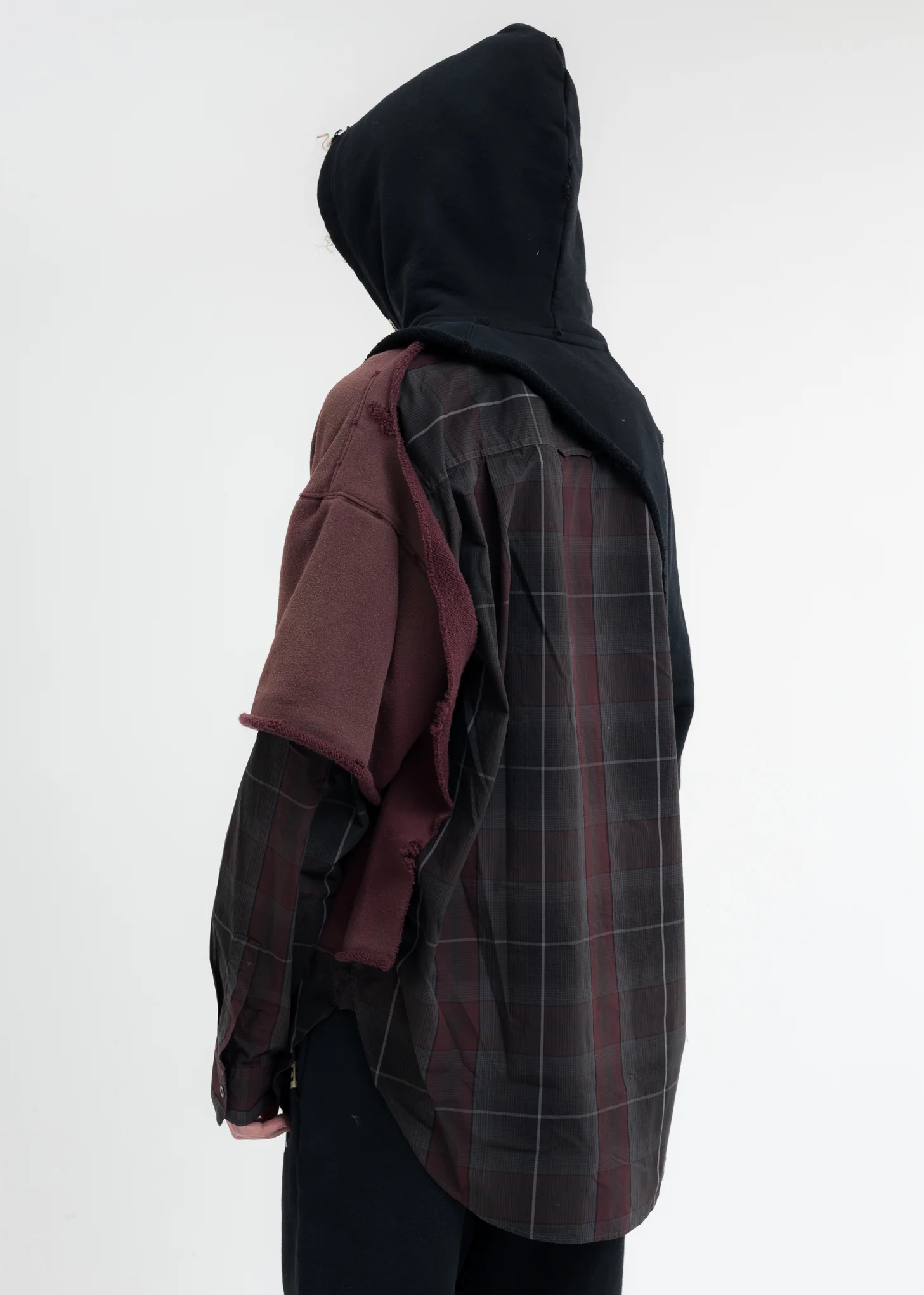 Black Shirt Combined Hoodie - Image 2