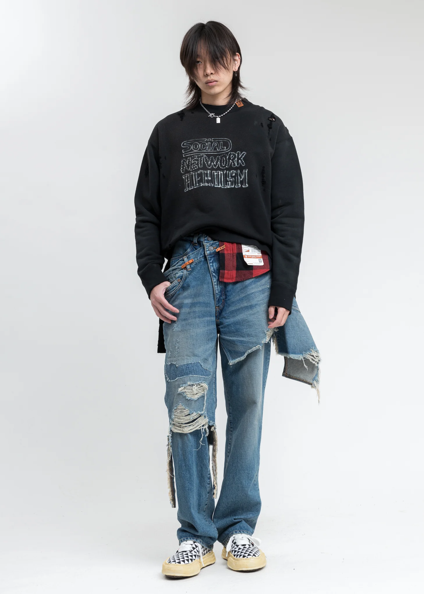 Black Shirt Combined Pullover Sweater - Image 6