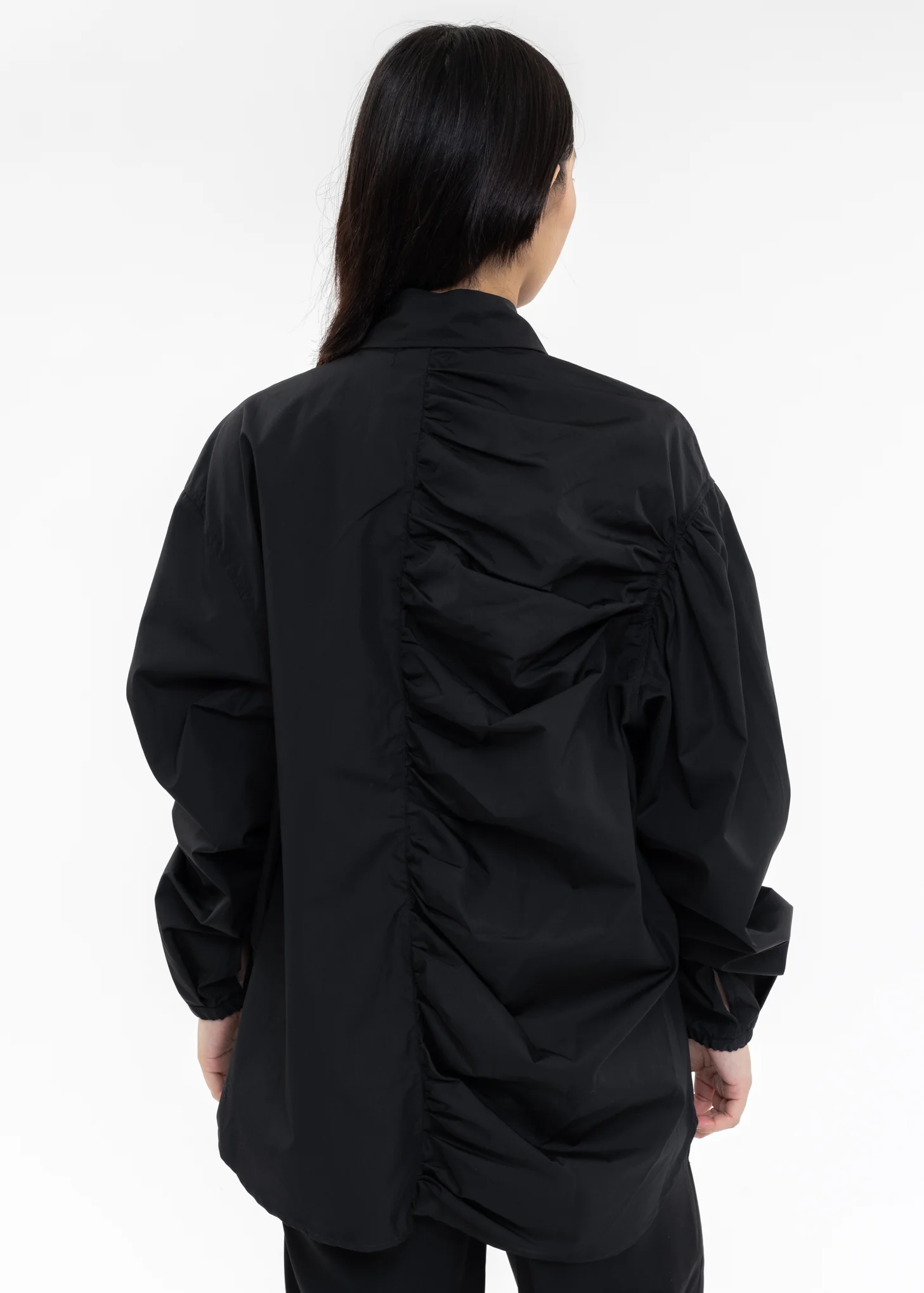 Black Shirt With Shirring Detail - Image 2