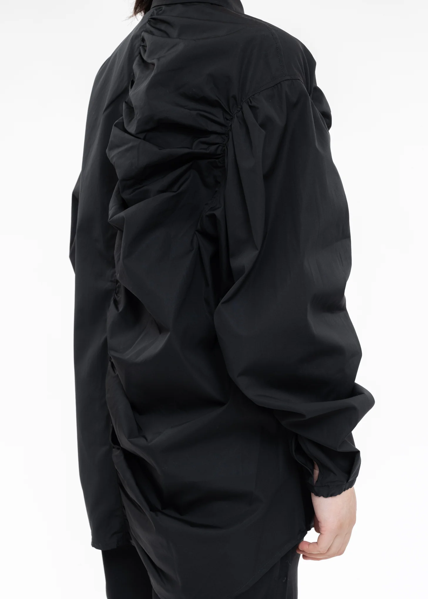 Black Shirt With Shirring Detail - Image 4