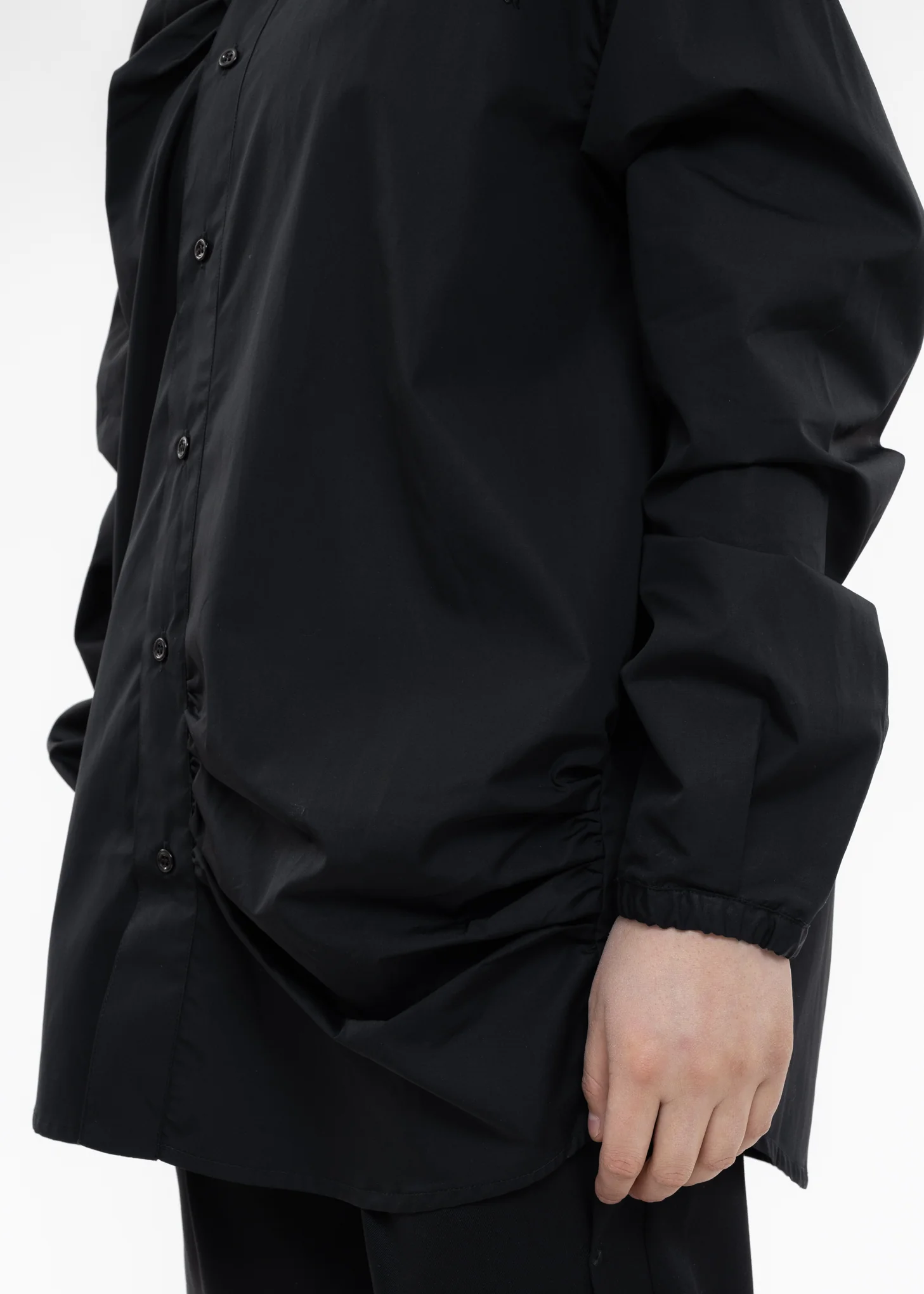 Black Shirt With Shirring Detail - Image 5
