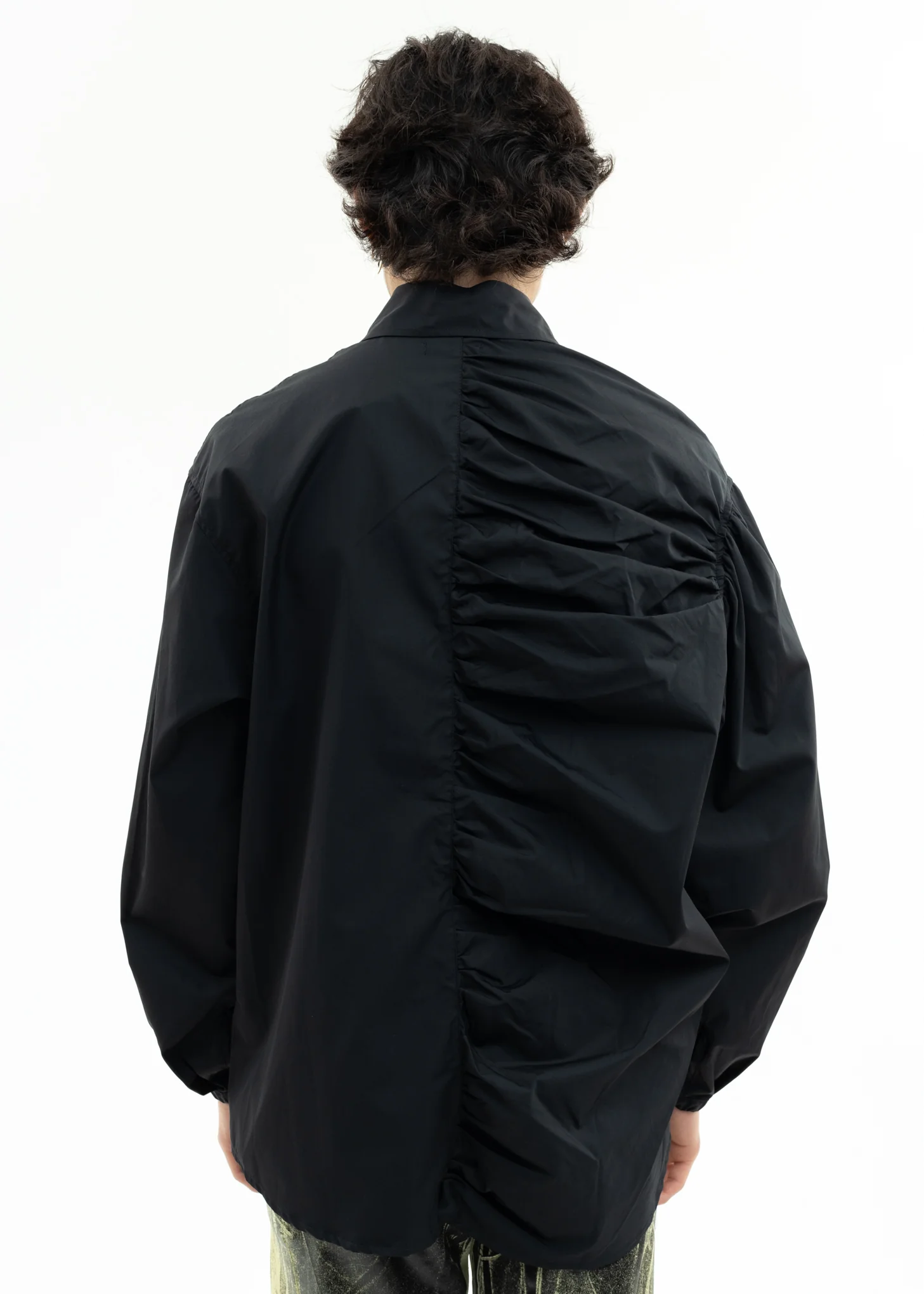 Black Shirt With Shirring Detail - Image 2