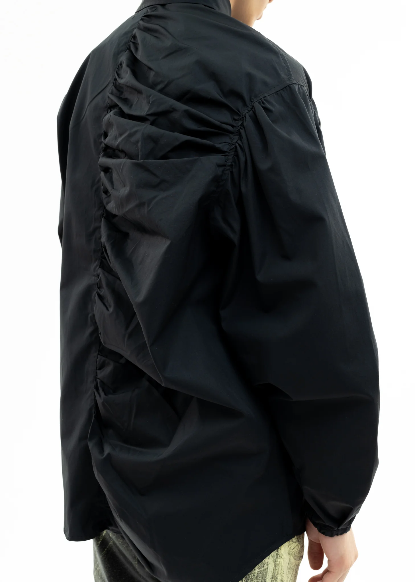 Black Shirt With Shirring Detail - Image 4