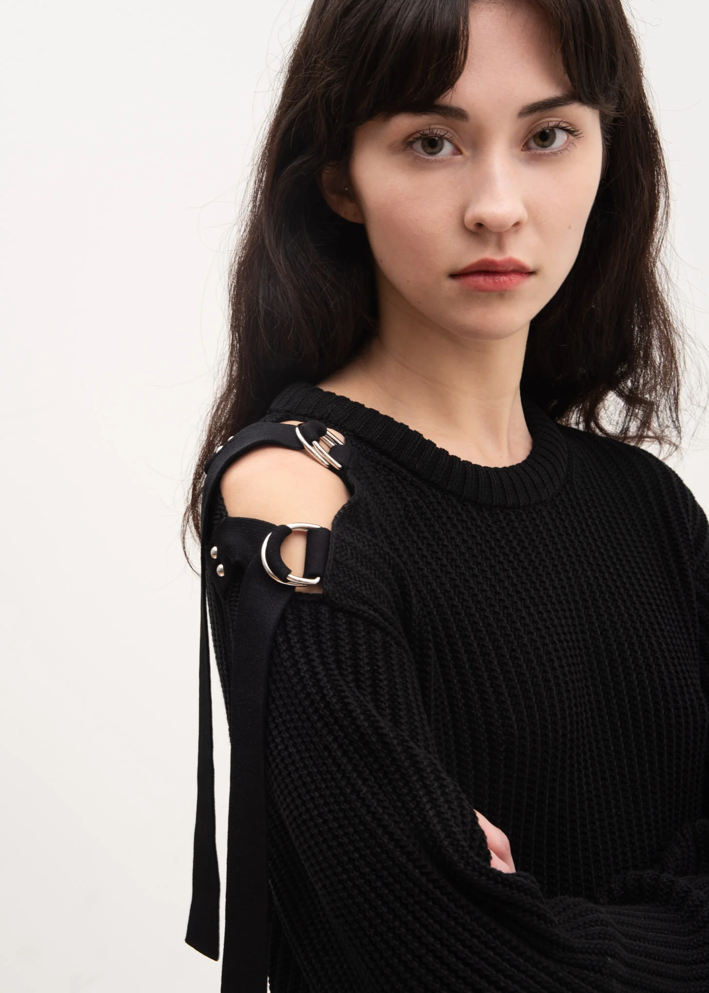 Black Shoulder Strap Crewneck - Image 2