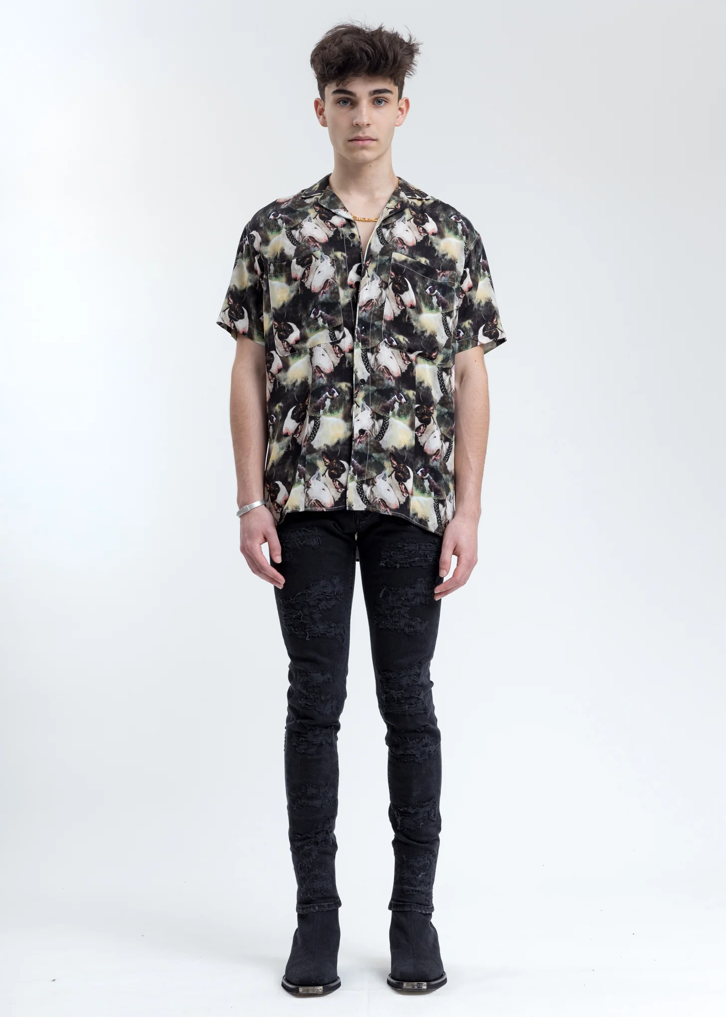 Black Shredded Denim Jeans - Image 6