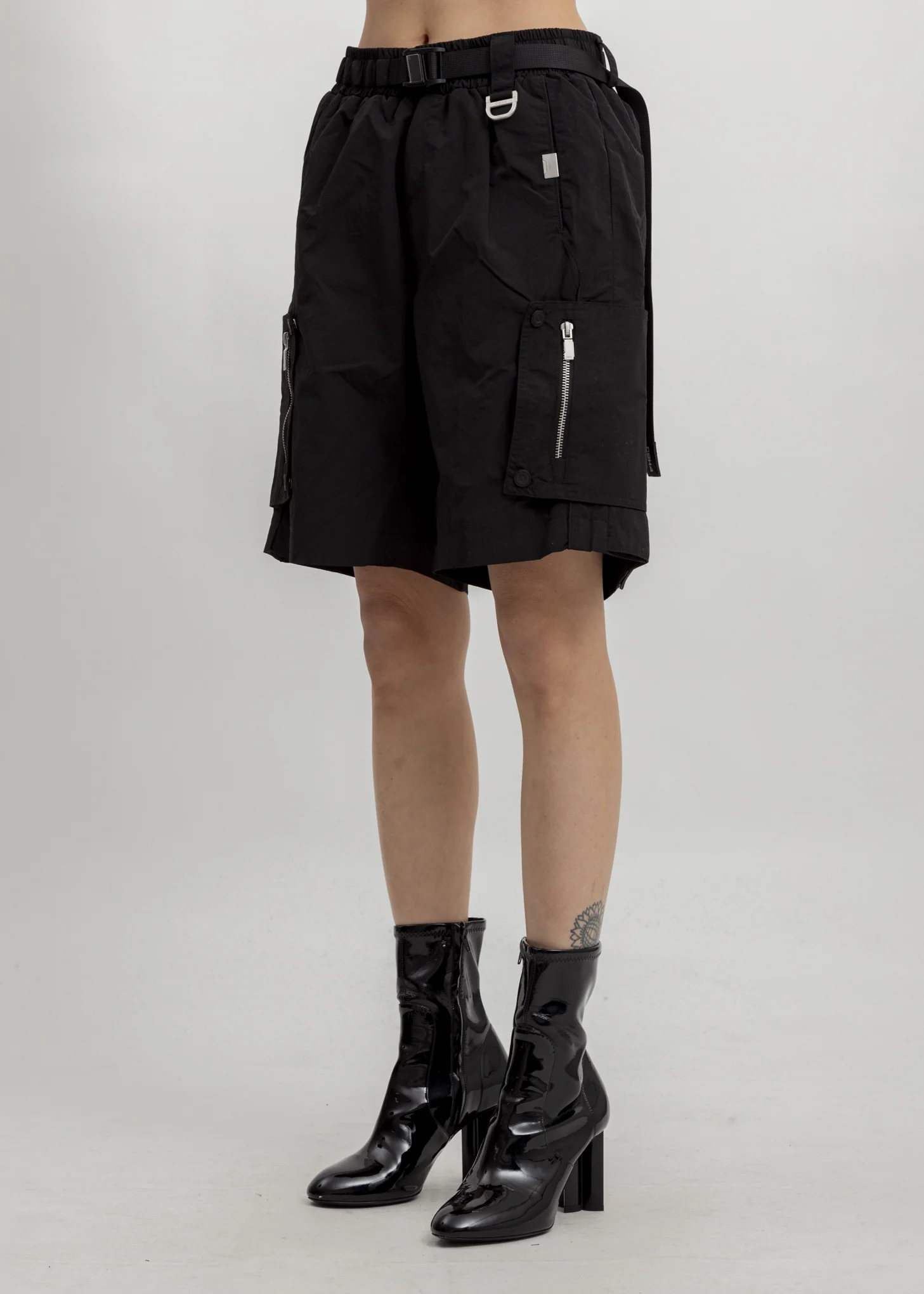 Black Side Pockets Track Shorts - Image 2