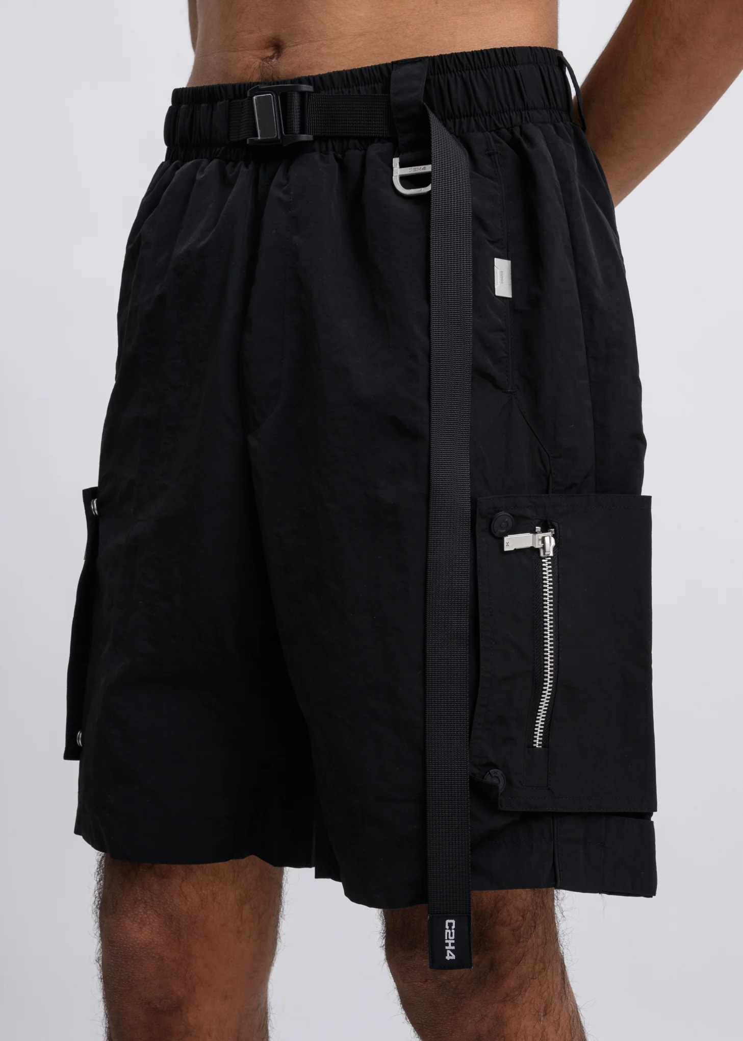 Black Side Pockets Track Shorts - Image 3