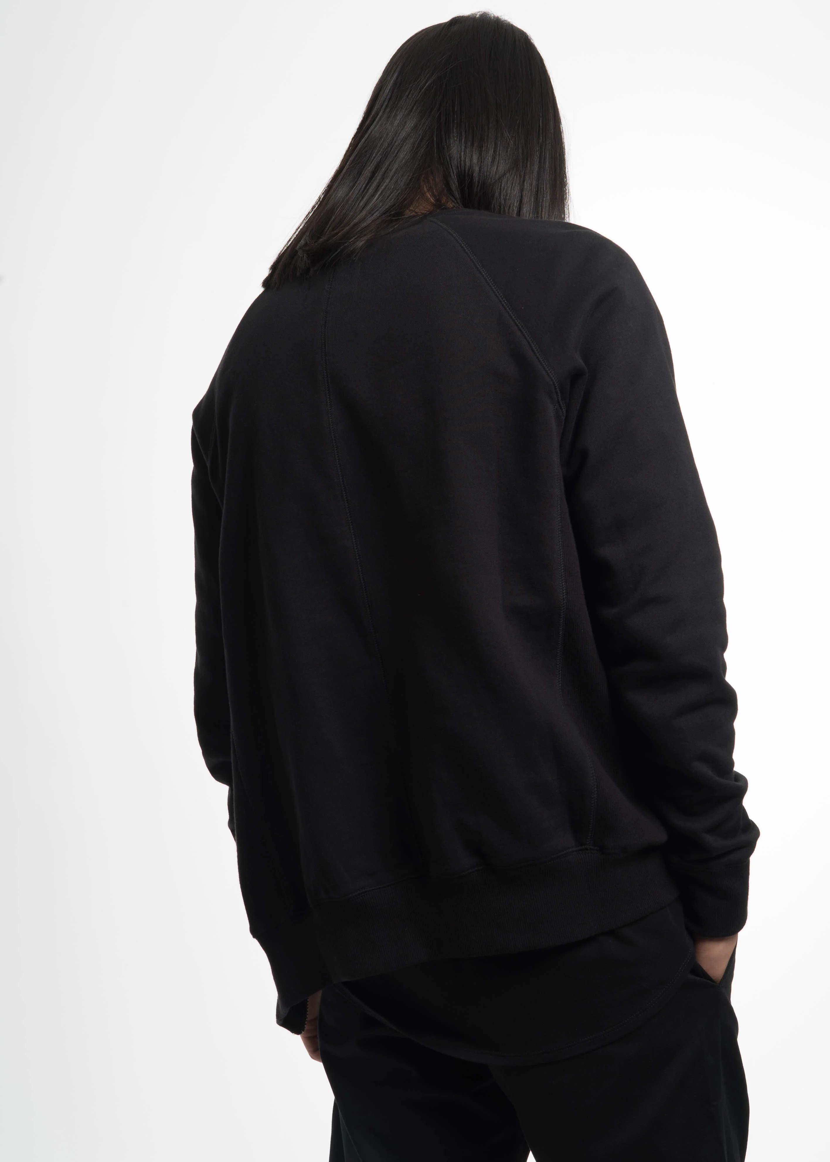 Black Side Zip Crew Sweatshirt w/ Face - Image 3