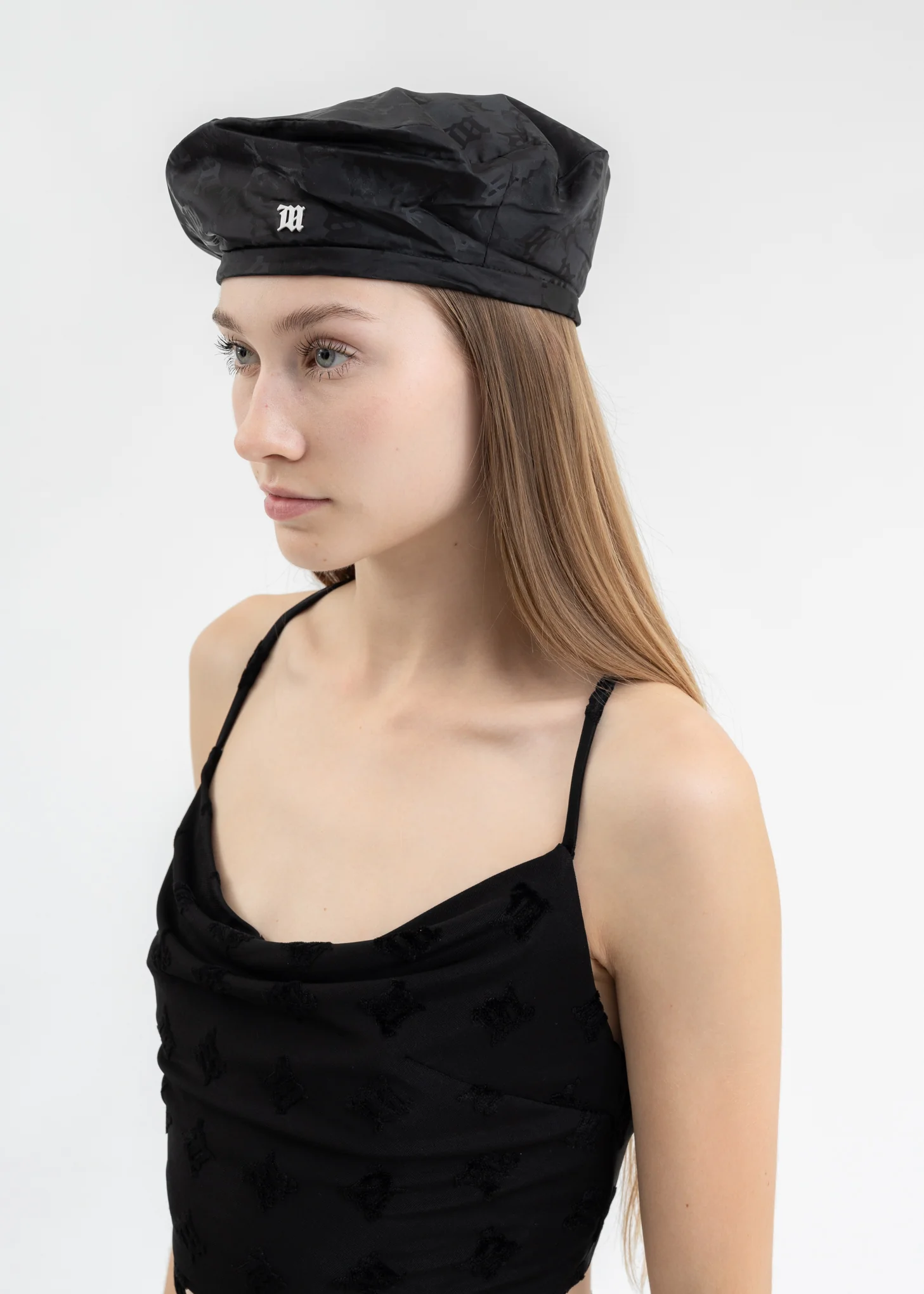 Black SIGNATURE MONOGRAM Beret - Image 3