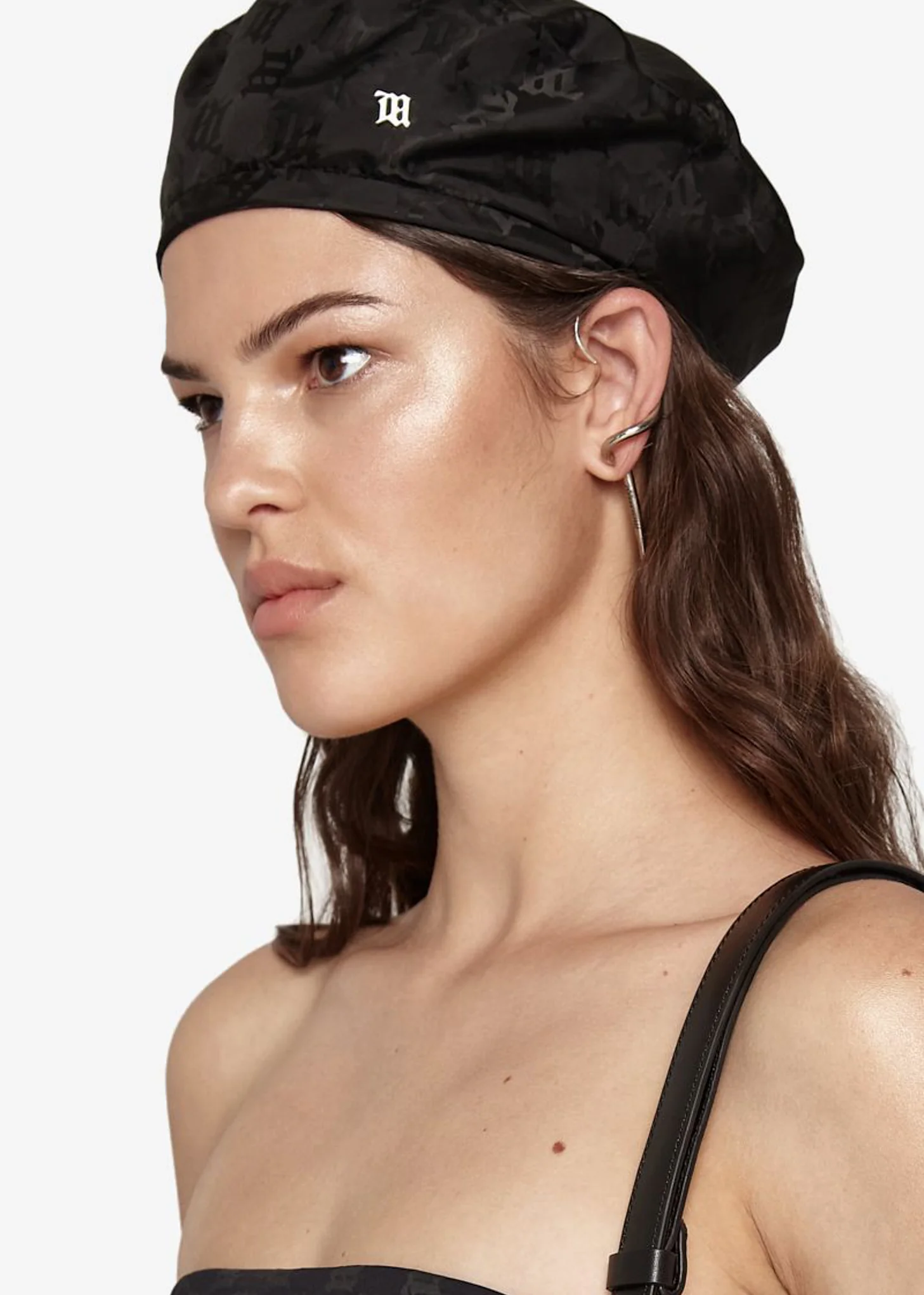 Black SIGNATURE MONOGRAM Beret - Image 6