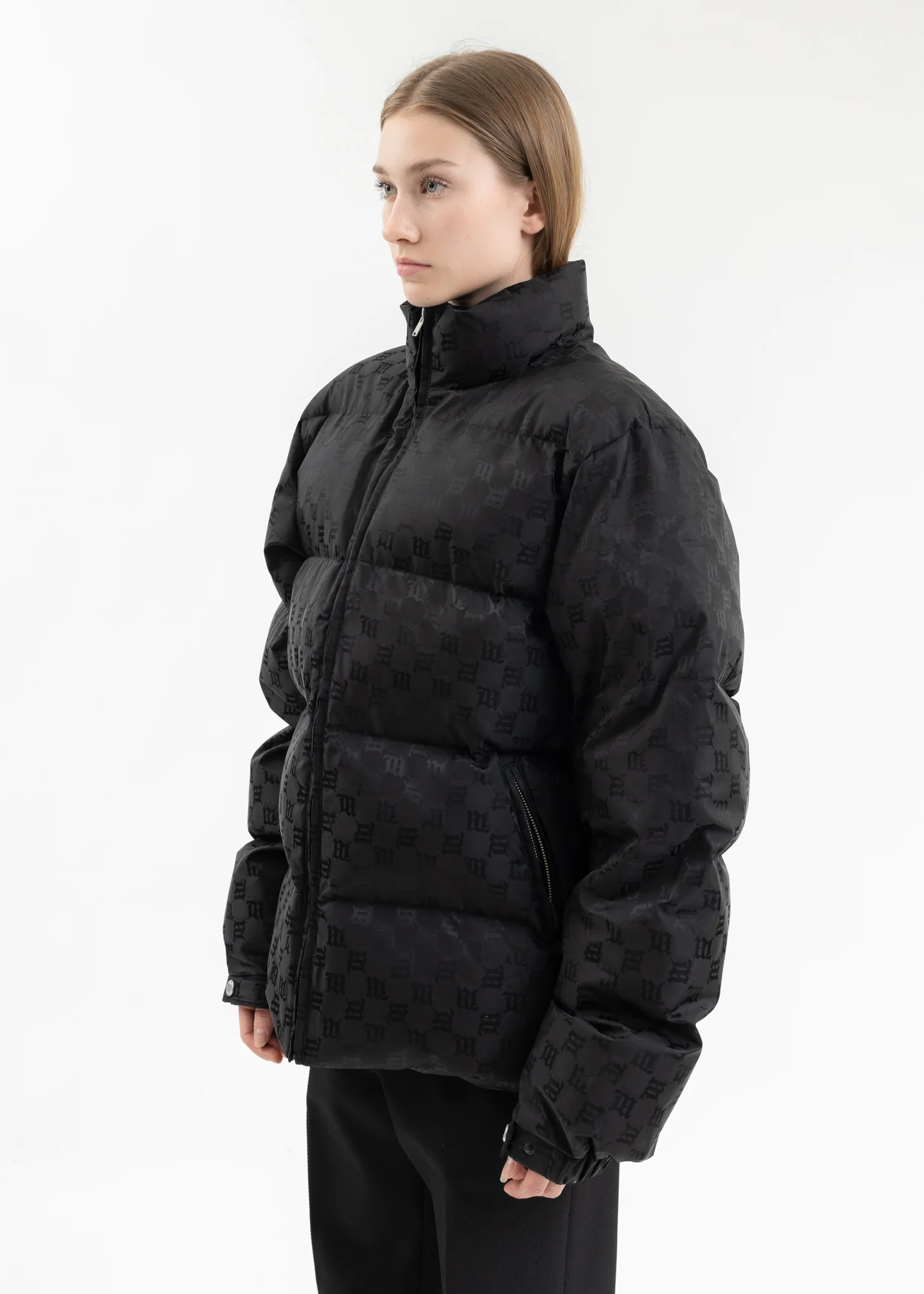 BLACK MONOGRAM NYLON PUFFER - Image 3