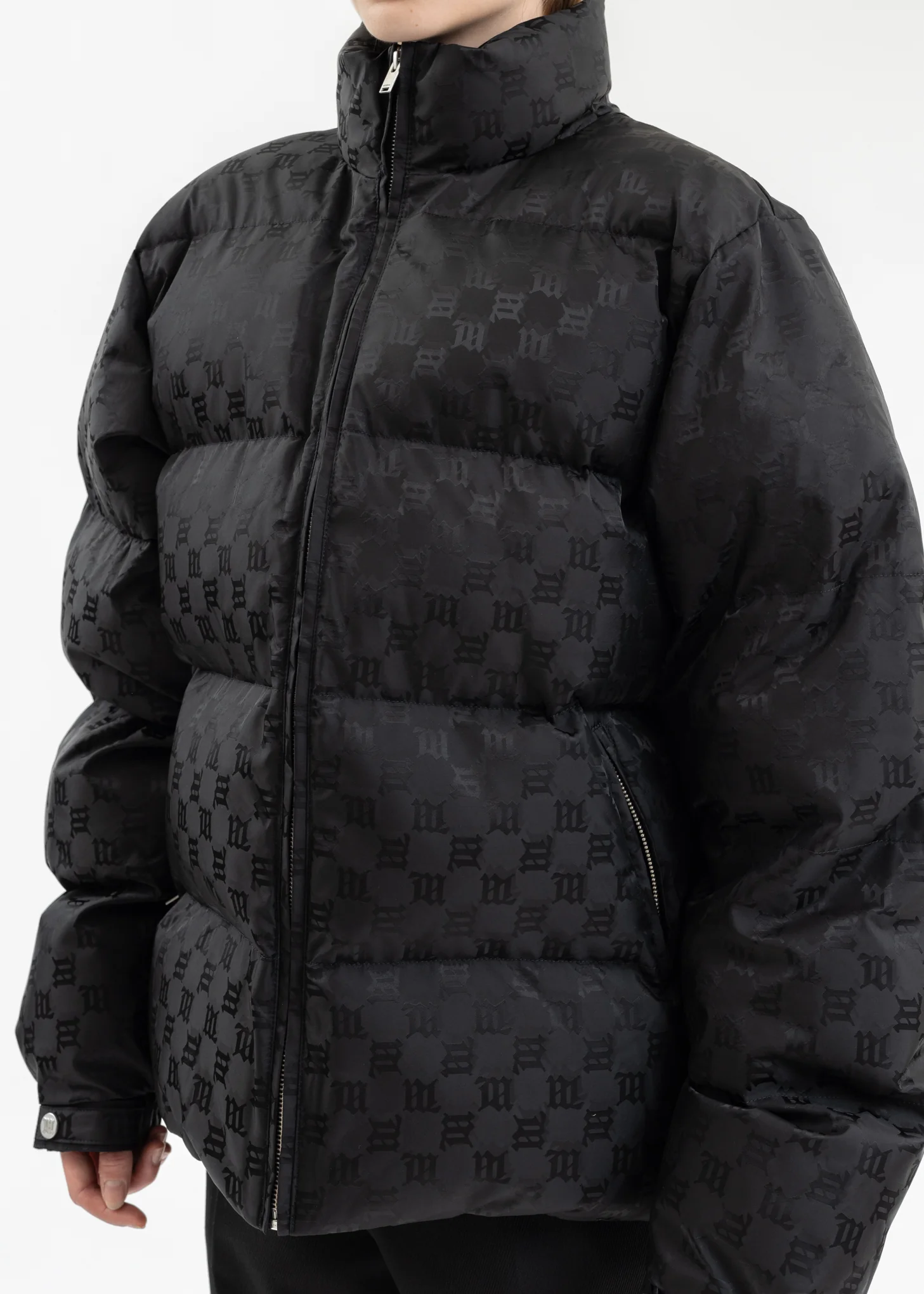 BLACK MONOGRAM NYLON PUFFER - Image 4