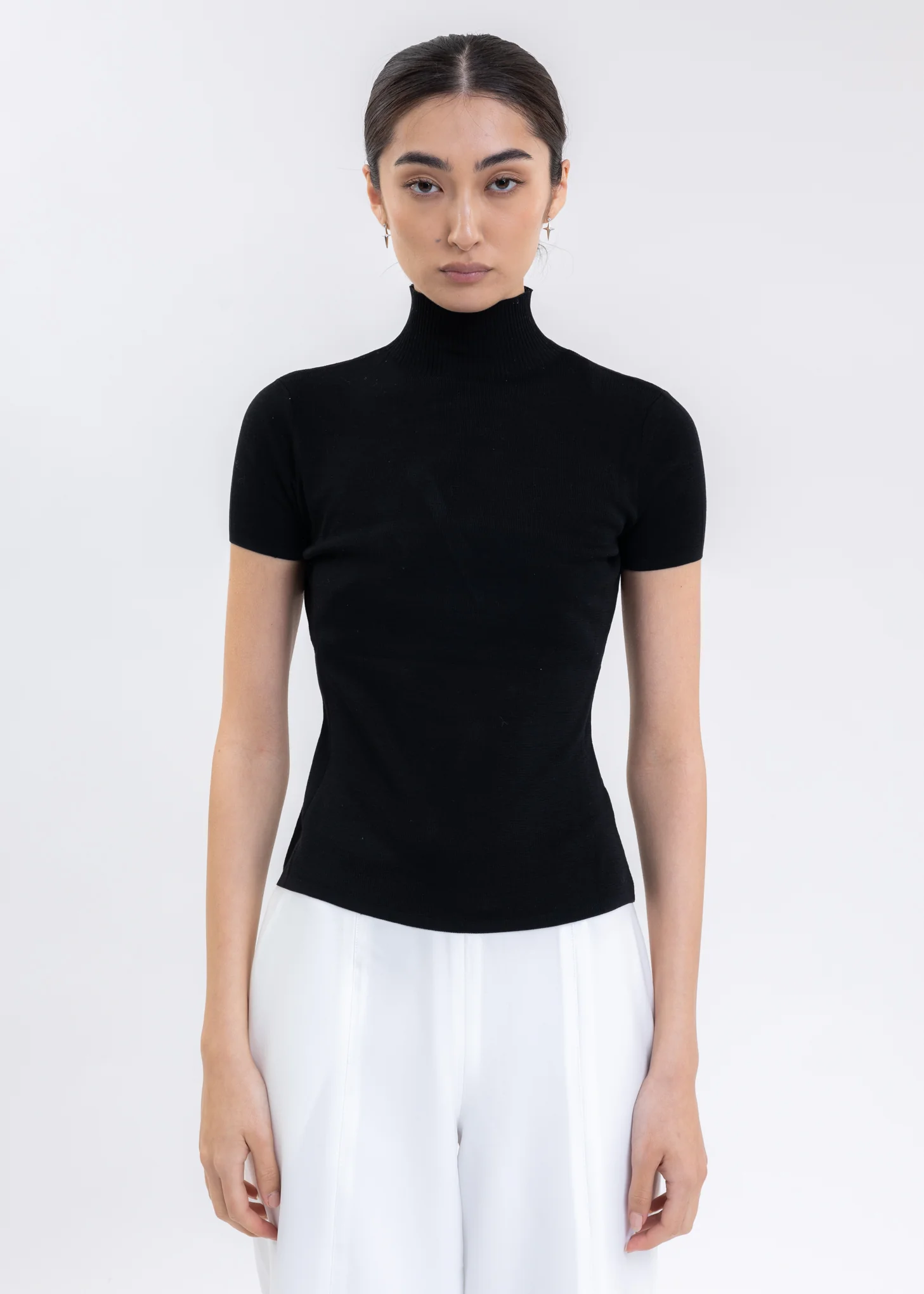 Black Silk Halter Top