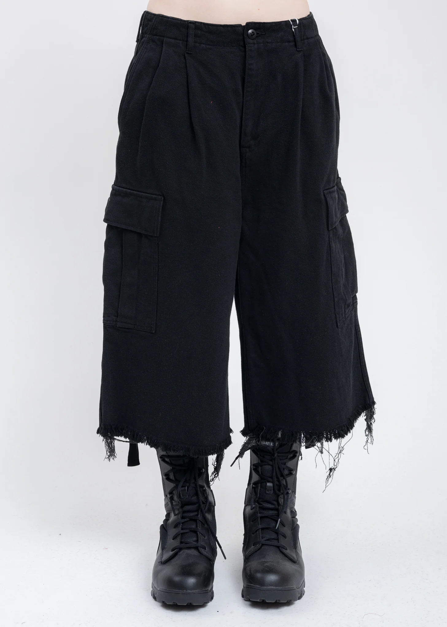 Black SILK TWILL MILITARY Pants