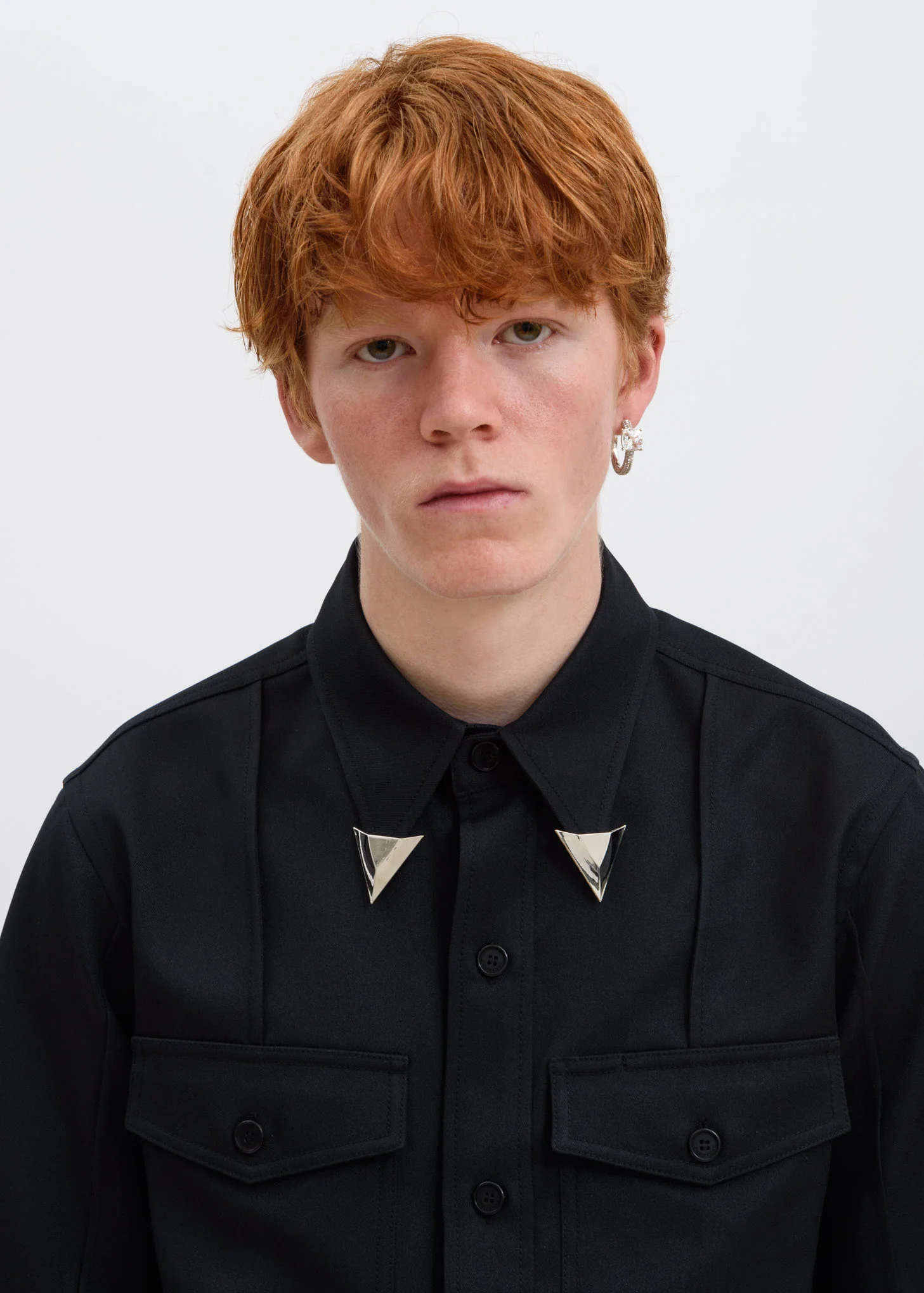 Black Silver Collar Shirt - Image 3