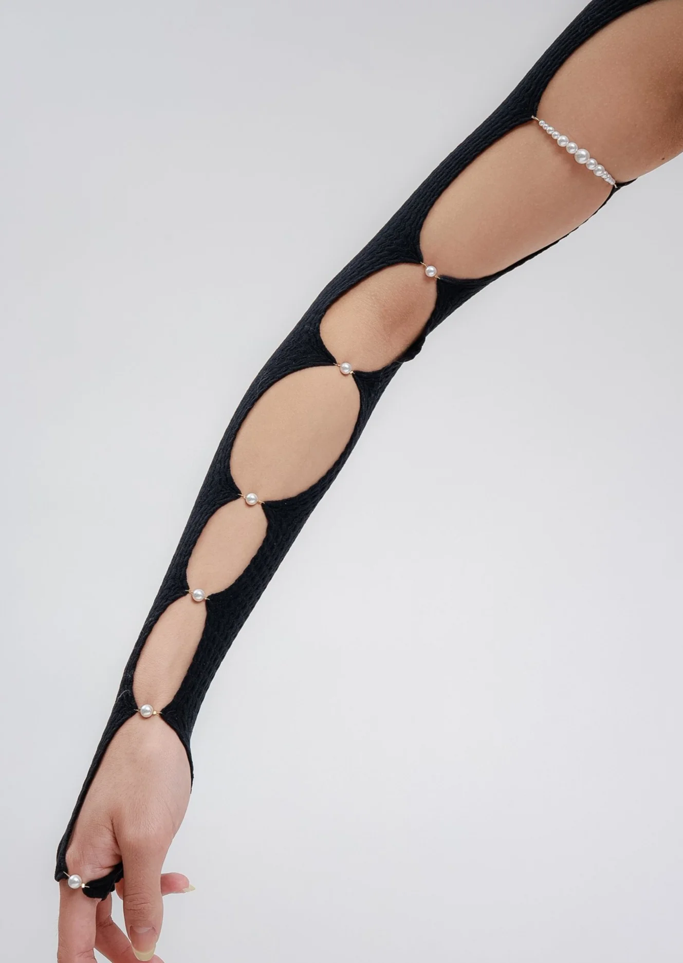 Black Single Long Sleeve w/ Crossbody Chain - Image 3