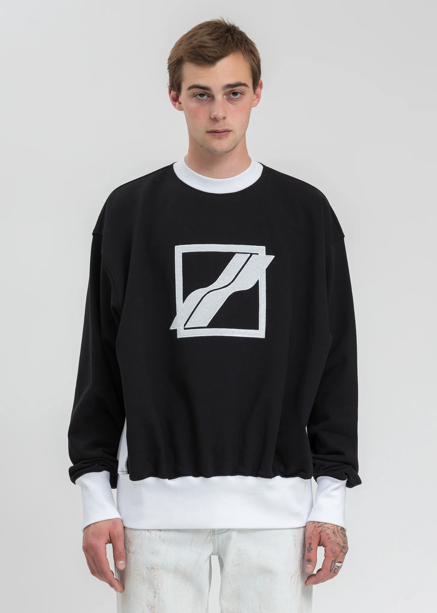 Black Sequin Logo Sweater