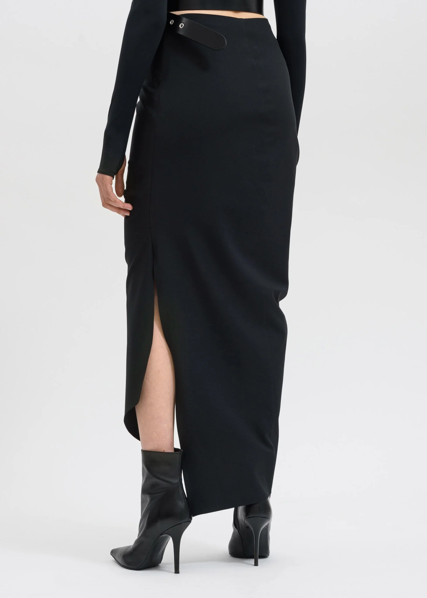 Black Skirt w/ Leather Belt - Image 2