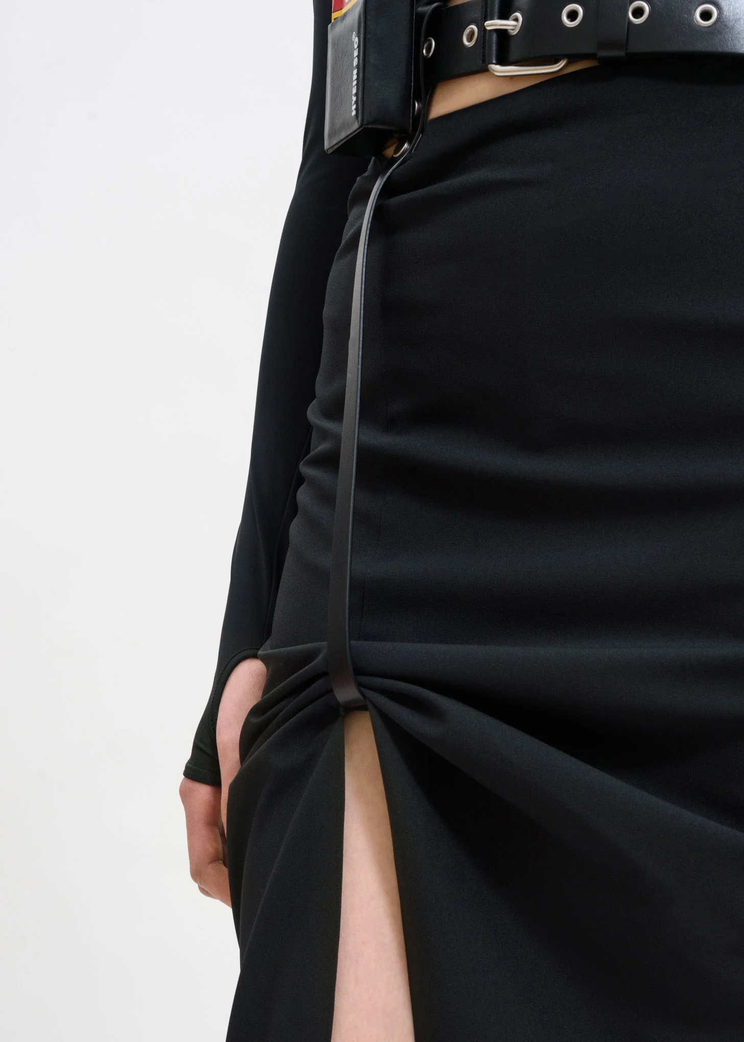 Black Skirt w/ Leather Belt - Image 3