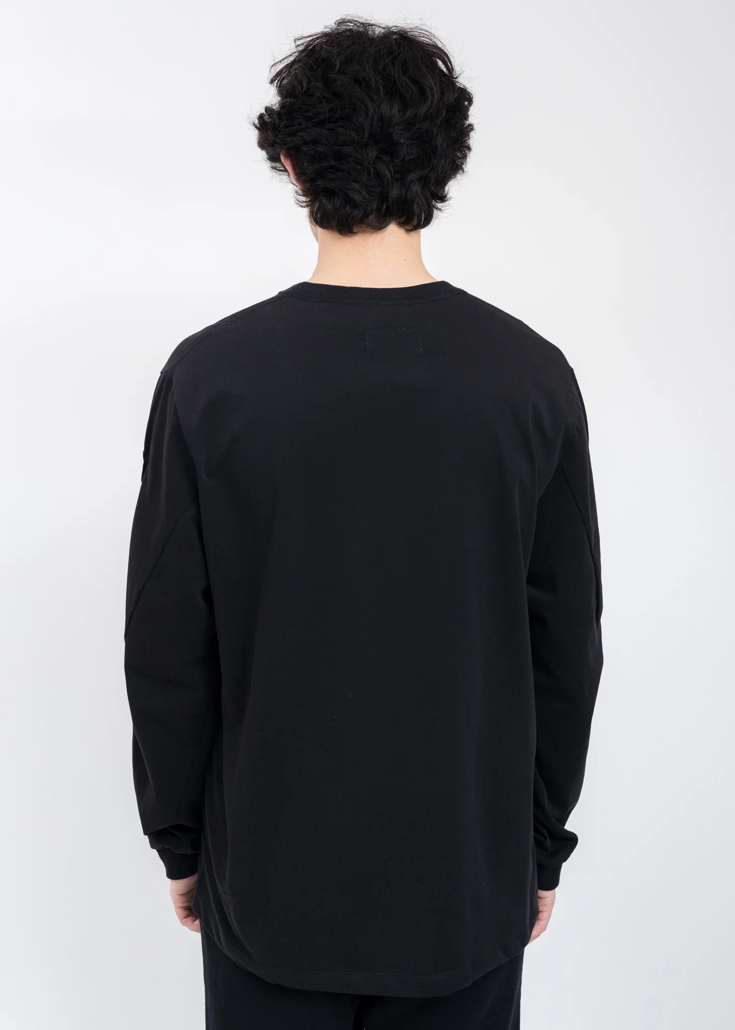 Black SKULL SHIRRING EMBROIDERY LONG SLEEVE T-Shirt - Image 4