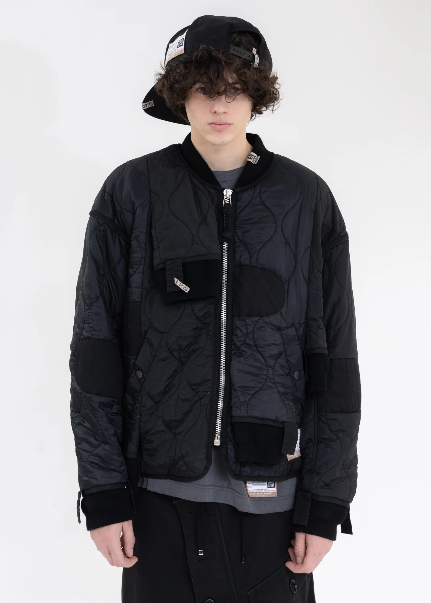 Black Sleeve Docking Quilting Jacket