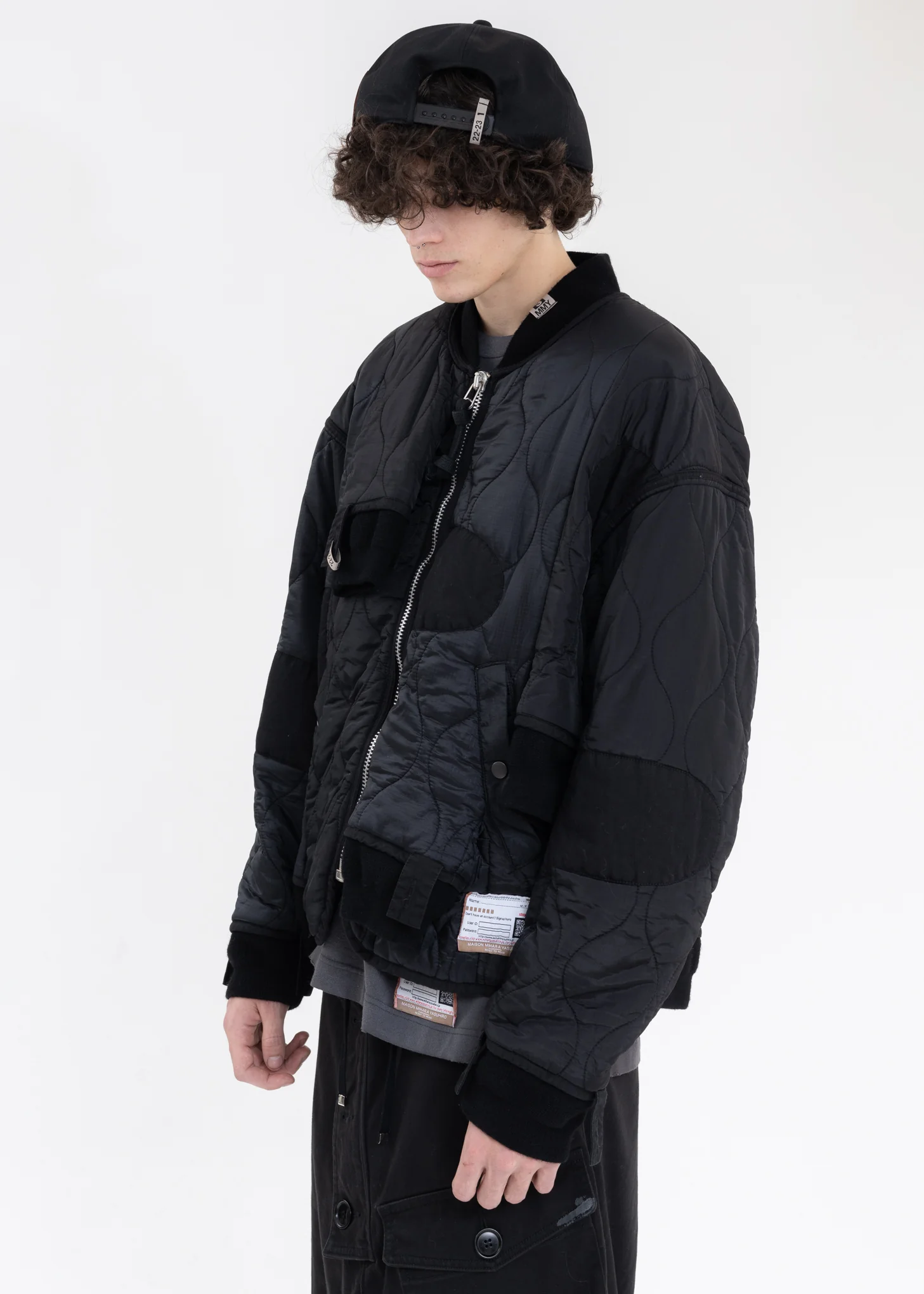 Black Sleeve Docking Quilting Jacket - Image 4