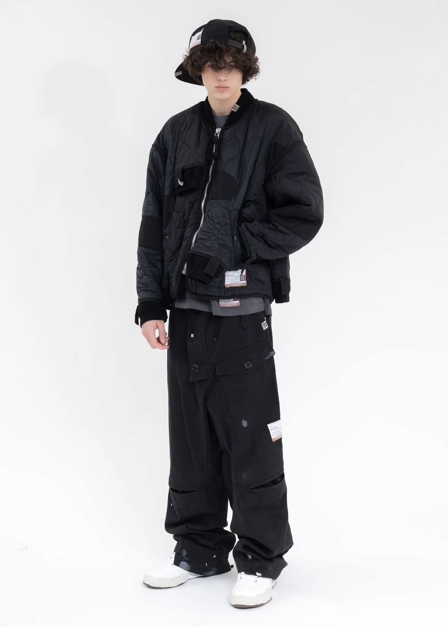 Black Sleeve Docking Quilting Jacket - Image 6