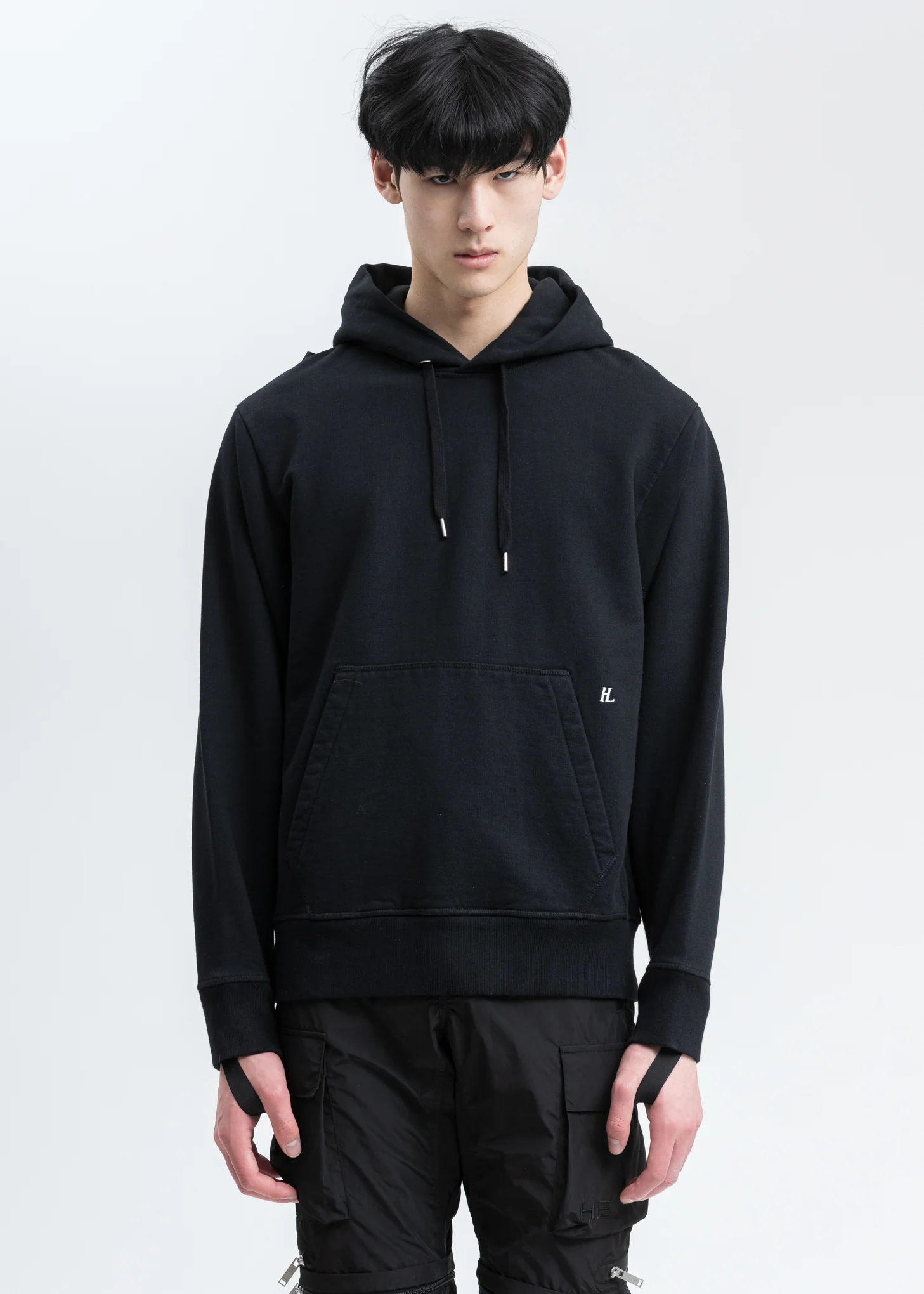 Black Sleeve Strap Hoodie